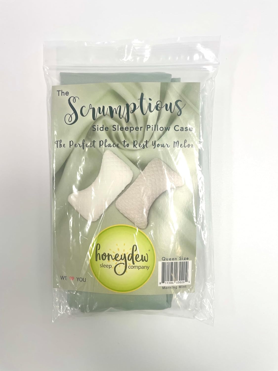 Honeydew Queen Side Pillow Case - Fits The Scrumptious and Essence Curved Pillows for Side Sleeping - Comfortable and Soft Cooling Viscose Made from