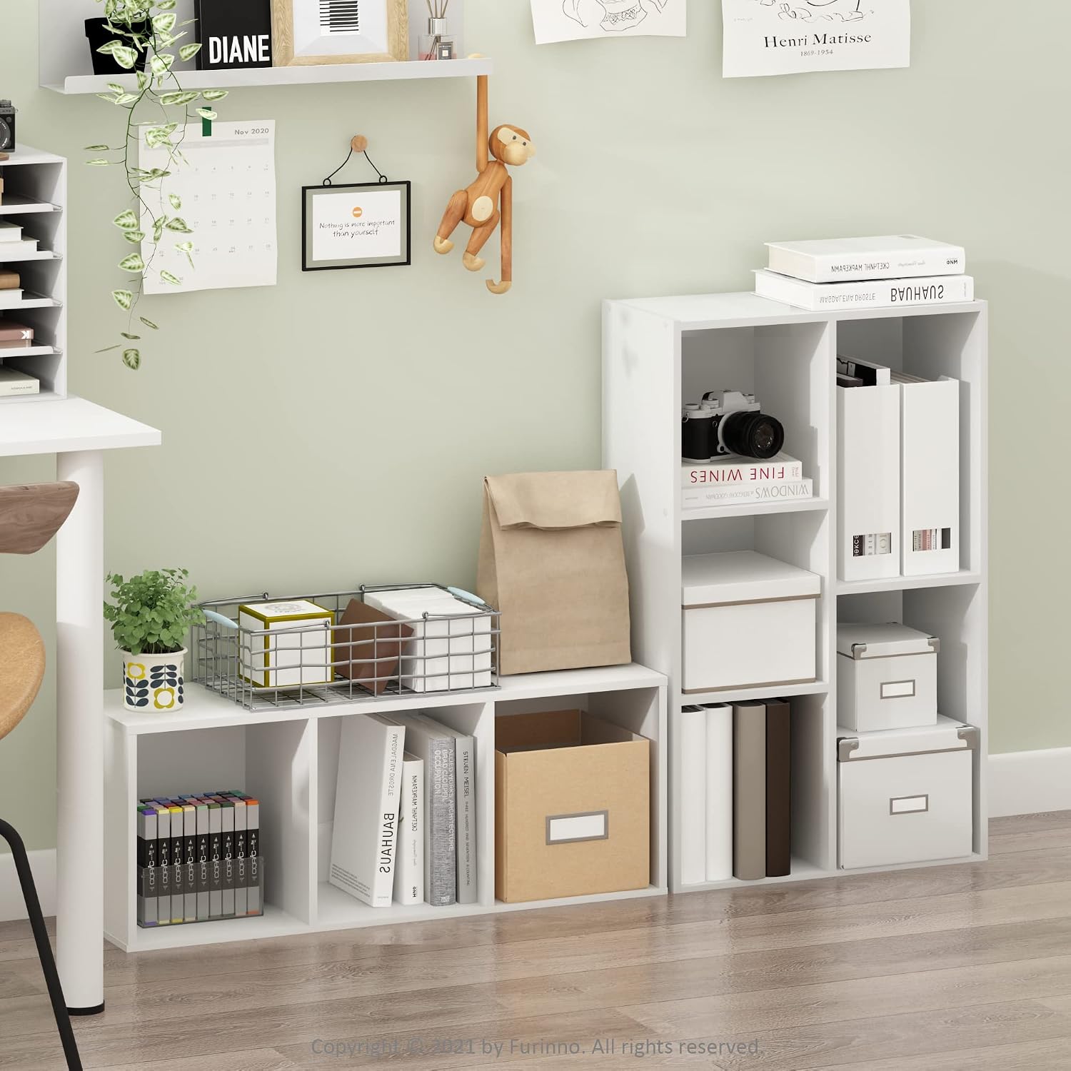 Furinno LUDER Book Shelf, 5-Cube Bookshelf, Easy Assembly Bookcase with Open Shelves, 9.4 x 19.7 x 31.5, for Living Room, Bedroom, Home Office, Darkwood