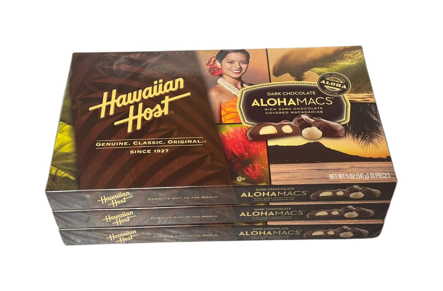 Dark Chocolate Covered Macadamia Nuts by Hawaiian Host (3 Boxes)