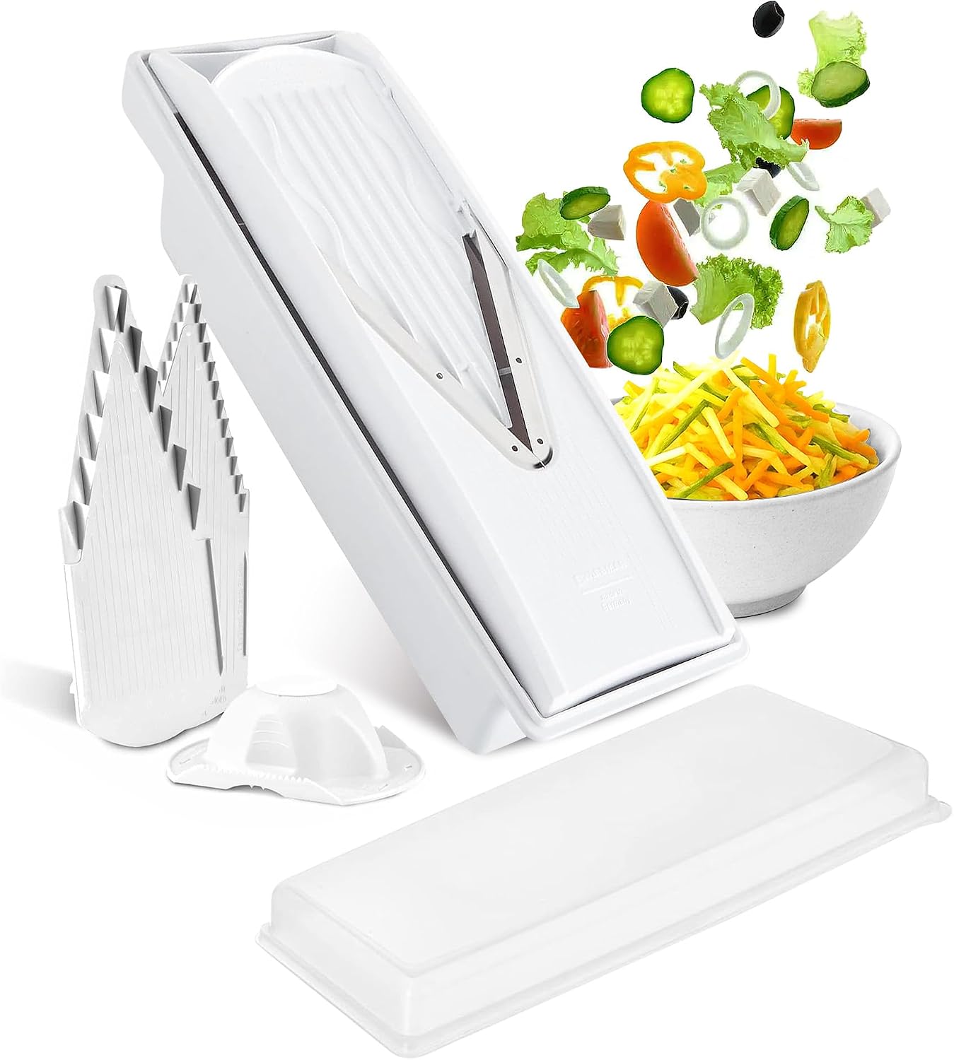 Swissmar V-Prep™ Mandoline Slicer – Versatile Kitchen Slicer for Julienne, Shred