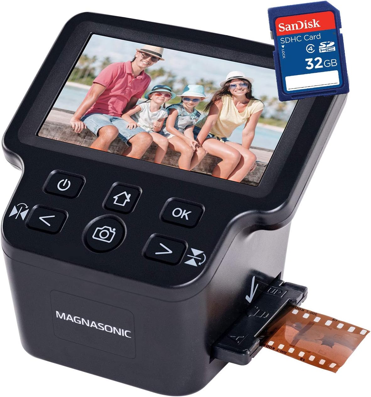 Magnasonic All-in-One 24MP Film Scanner with Large 5" Display & HDMI, Converts 35mm/126/110/Super 8 Film & 135/126/110 Slides into Digital Photos