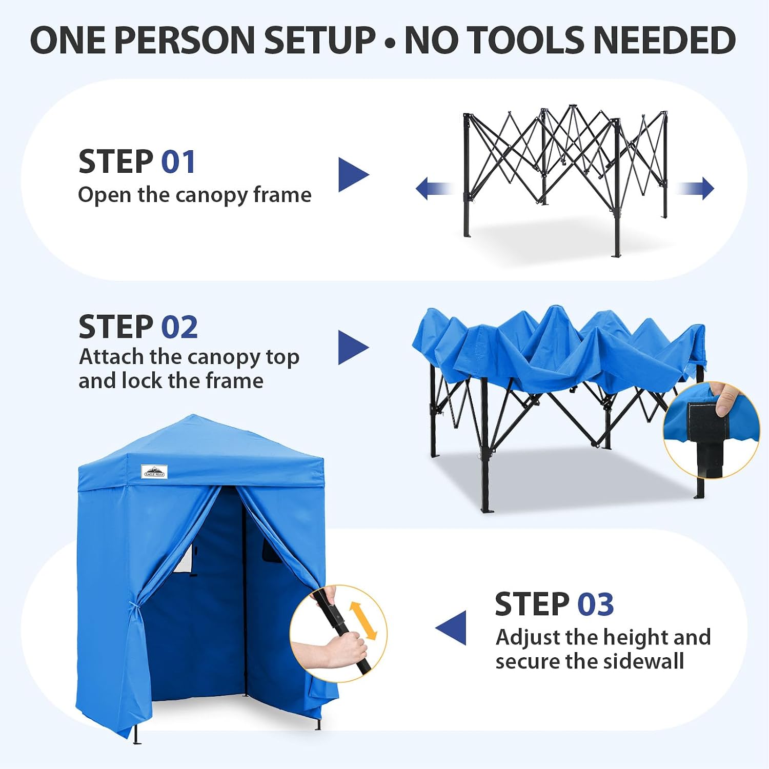 EAGLE PEAK 4x4 Pop Up Changing Tent, Outdoor Changing Room, Gray/White