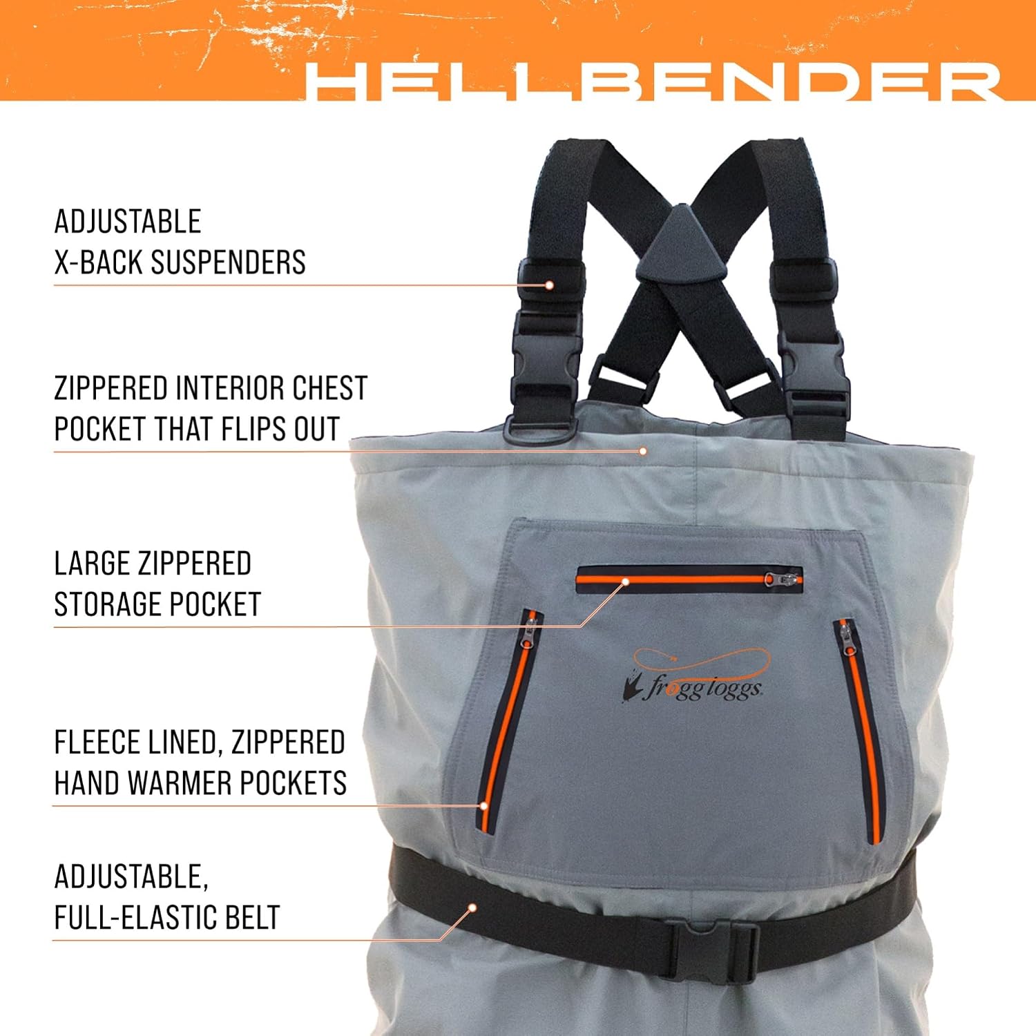 FROGG TOGGS Hellbender Breathable Waterproof Stockingfoot Fishing Chest Wader for Fishing