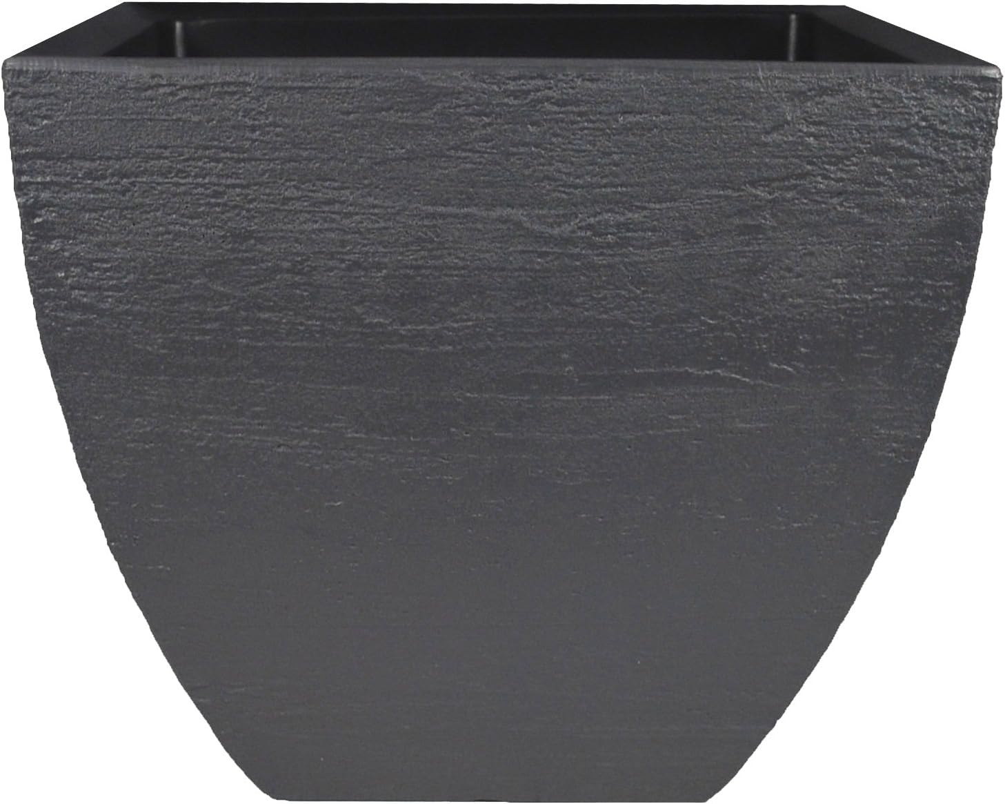 Tusco Products MSQ16BK Modern Square Garden Planter, 16-Inch, Black