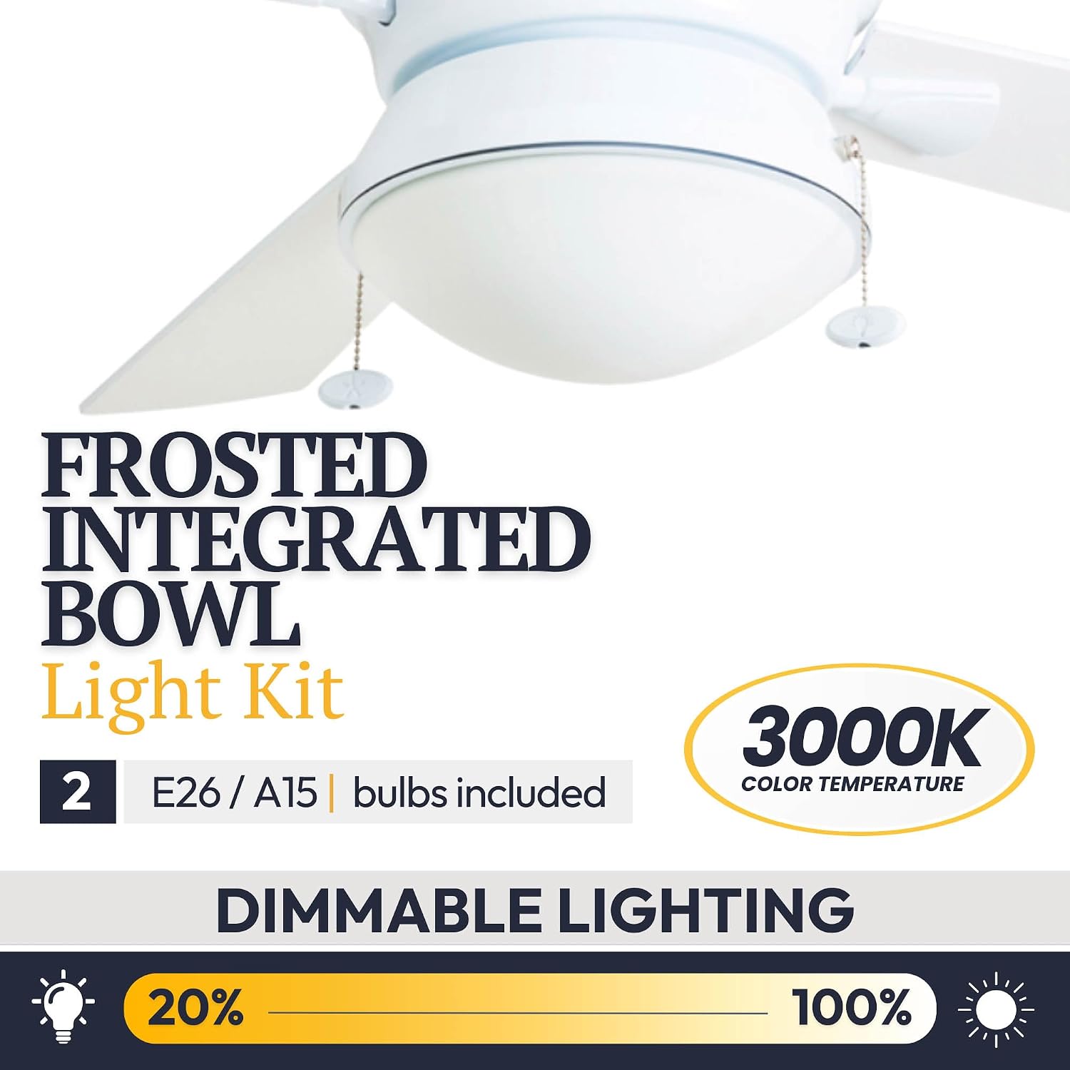 Prominence Home Auletta, 52 Inch Contemporary Indoor Outdoor Ceiling Fan with Light, Pull Chain, Dual Mounting Options, Dual Finish Blades