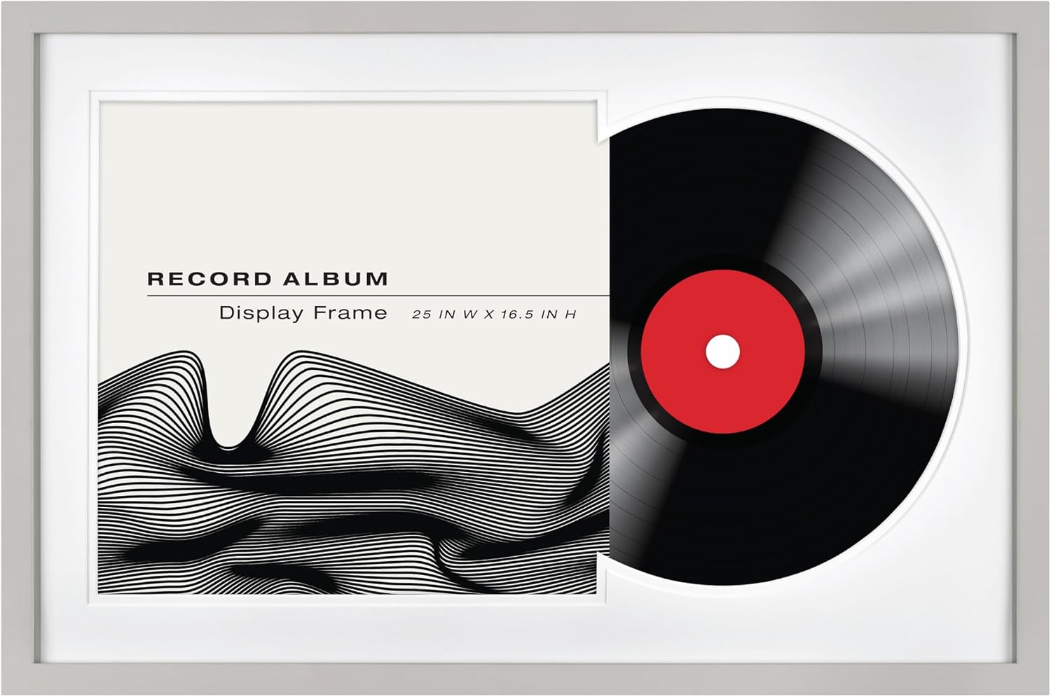 MCS Single Matted Record Album Frame, 15x15, Black