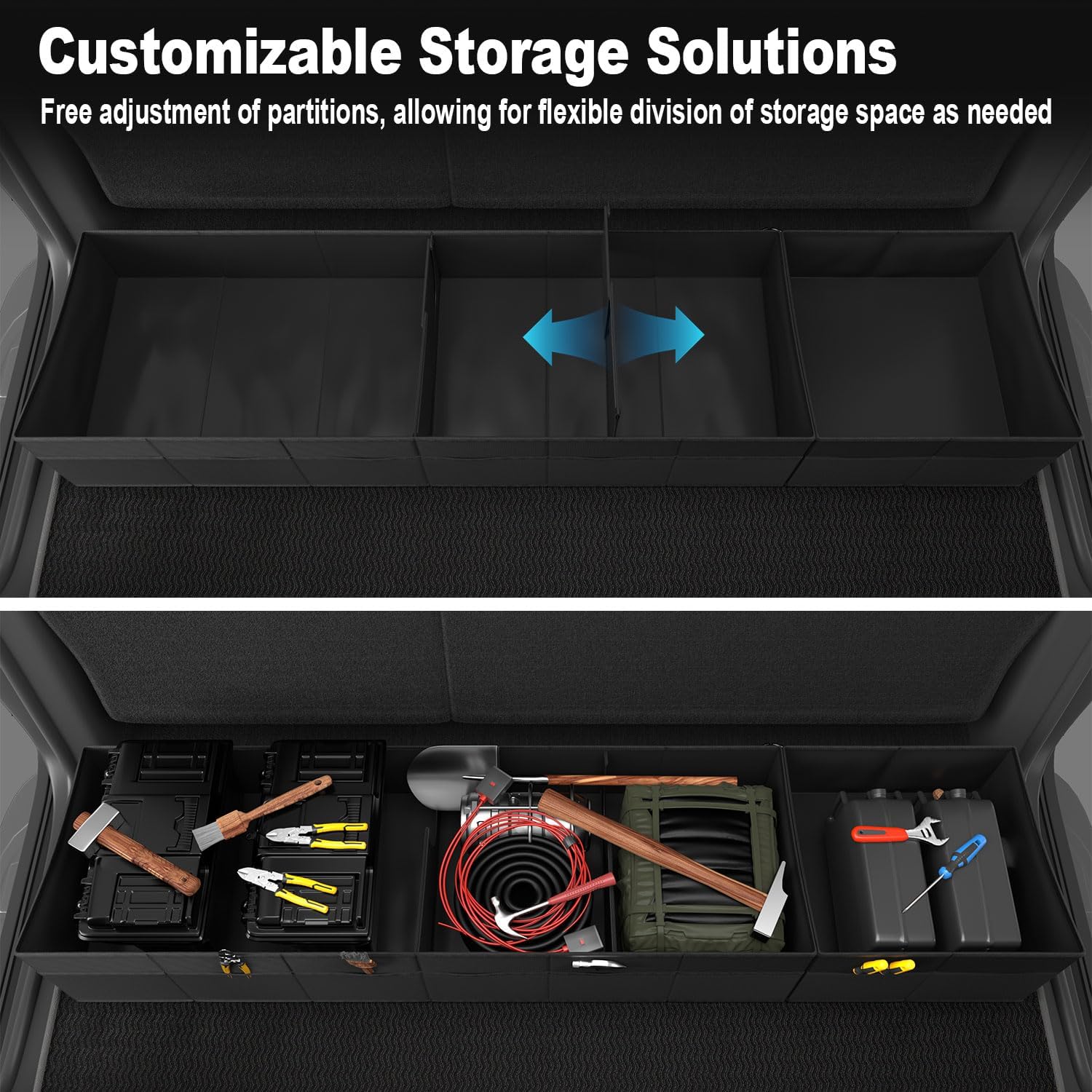 Foldable Under Seat Storage Box for Ford F-150 2017-2025 and F-250/F-350/F-450/F-550 Super Duty | Crew Cab |FOR Ford F150 Accessories Truck bed