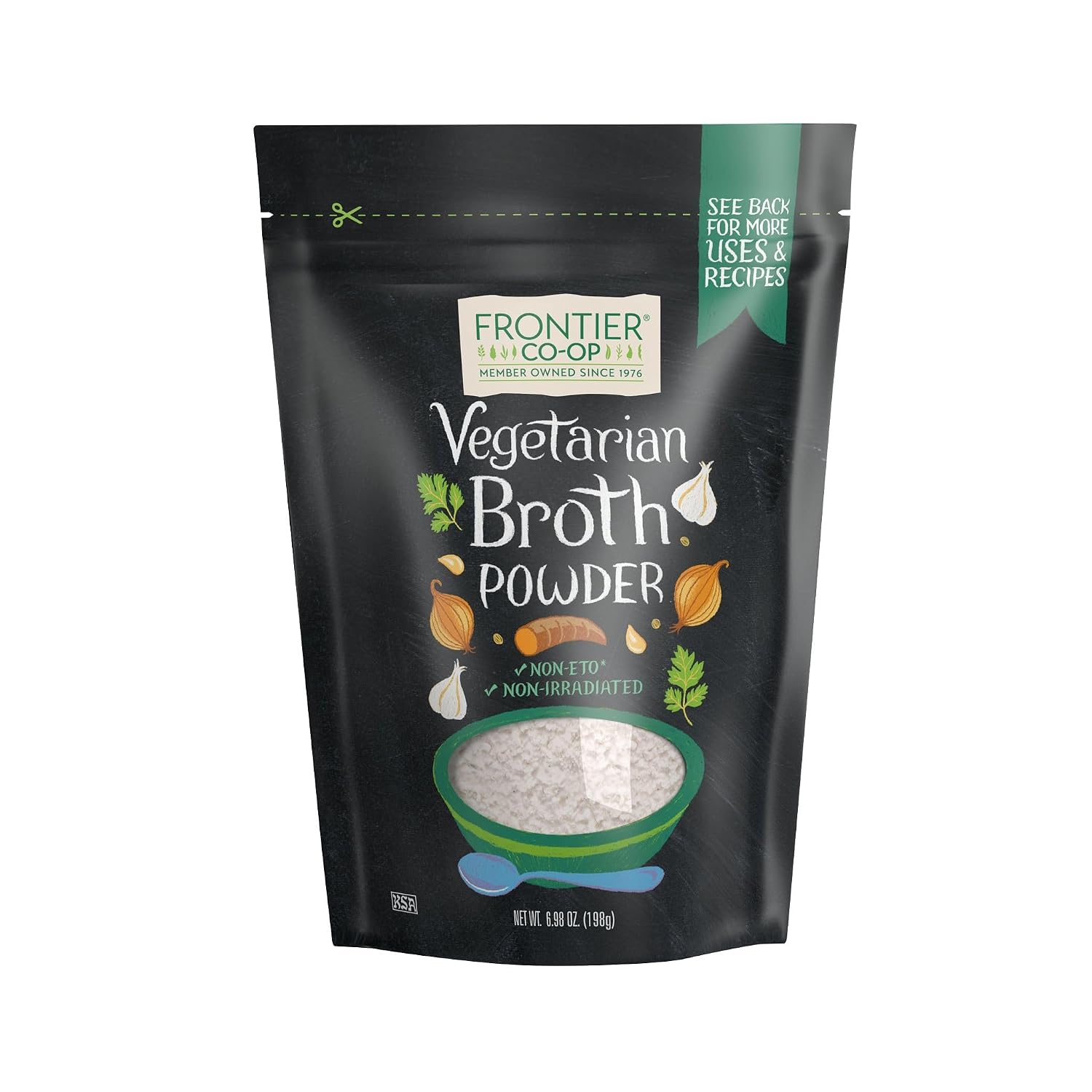 Frontier Co-op Vegetable Broth Powder, 1-Pound Bulk Bag, Broth, Soup Base, Gravy, Hot Drink, Kosher