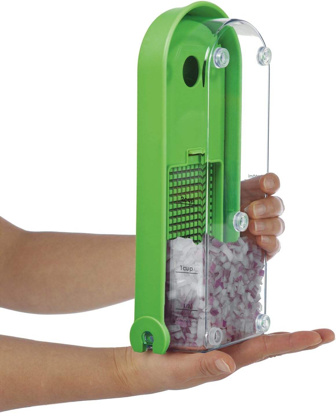PrepWorks 3-Blade Dice & Slice Chopper – Multi-Function Vegetable and Fruit Cutter, Easy to Use, Stainless Steel Blades, BPA-Free