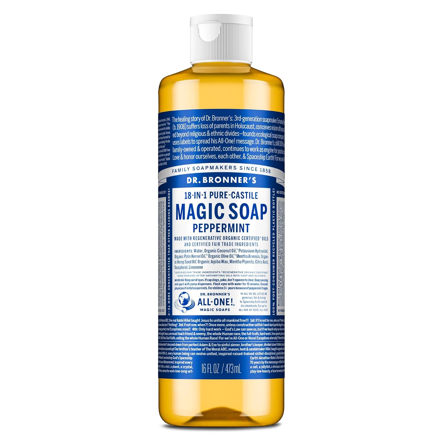 Dr. Bronner's Dr. Bronner Hemp Peppermint Pure Castile Oil Made with Organic Oils Certified - 25 Oz, 1count