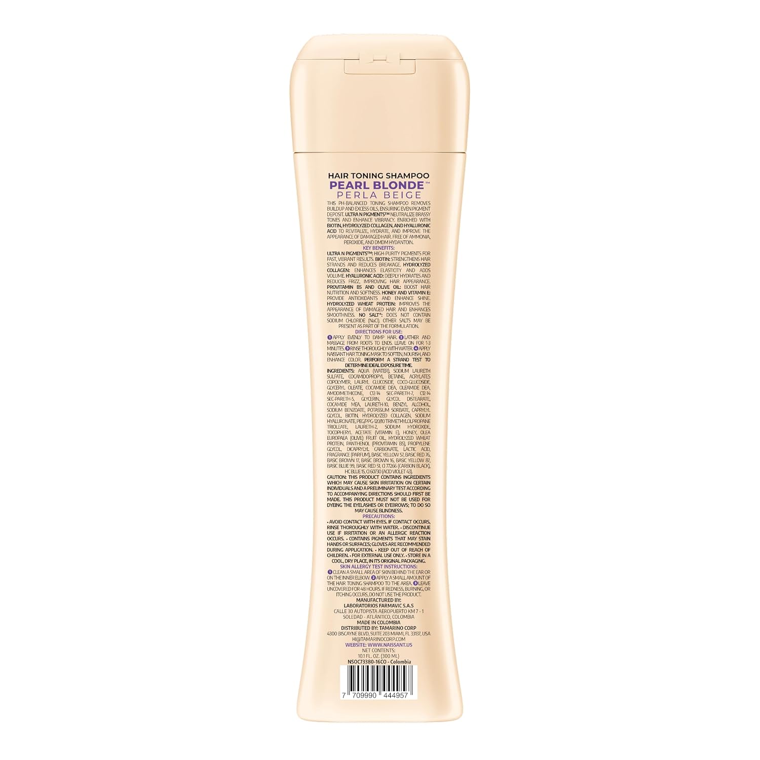 Naissant Silver Ash Blonde Hair Blue Toning Shampoo | Ultra High-Purity Blue Pigments | Neutralizes Orange &Brassy Tones | Hyaluronic Acid, Collagen &Biotin |Paraben, Ammonia &Sulfate Free |10.1 Fl Oz