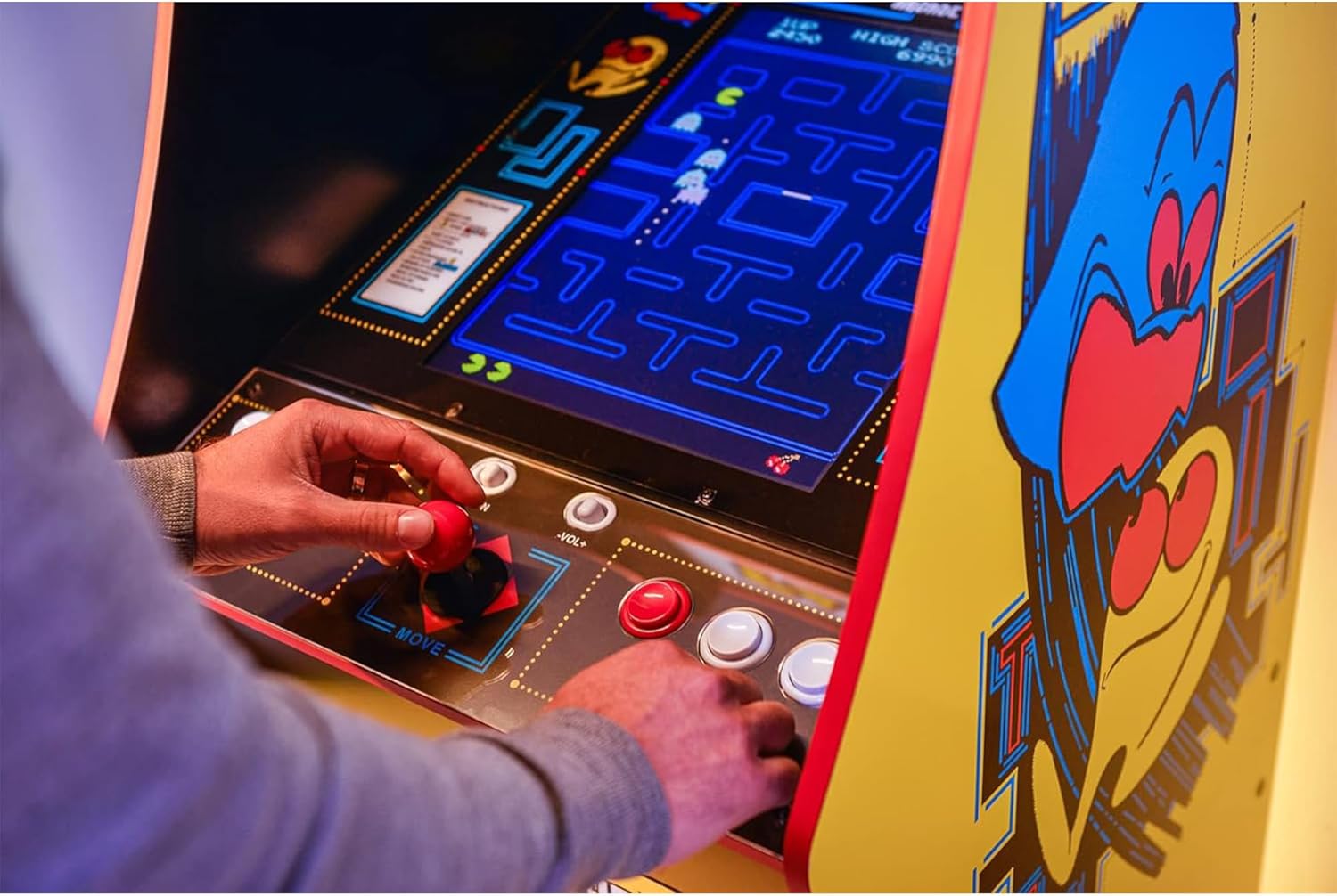 Arcade1Up Pac-Man Deluxe Arcade Gaming Cabinet, 14 Classic Games | Real Feel Joysticks and Buttons, 17-Inch Color Screen