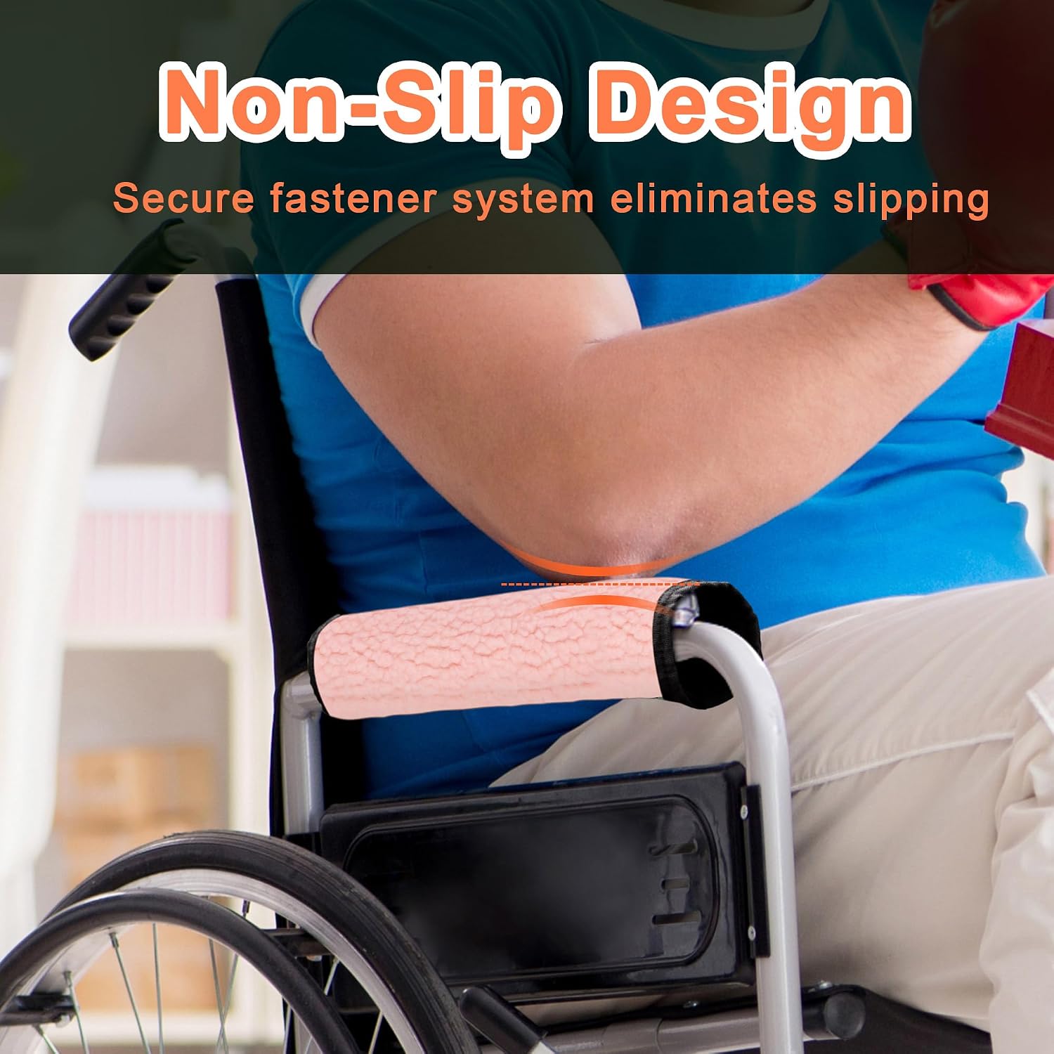 AHIER Wheelchair Armrest Pads, 2PCS Sheepskin Fleece Wheelchair Armrest Covers, Non Slip Arm Rest Cover Cushion pad for Wheelchairs