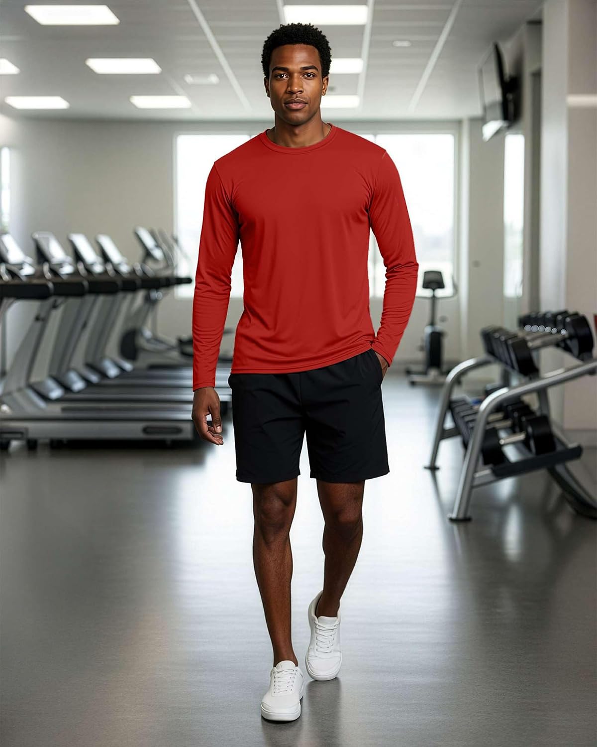 4 Pack Men's Dry Fit Long Sleeve Workout Shirts Gym Athletic Tee Fishing