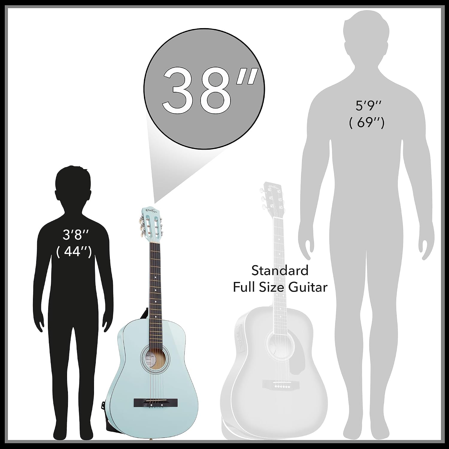 Ashthorpe 38-inch Beginner Acoustic Guitar (Red), Starter Kit with Gig Bag, Extra Strings, Strap, Picks, and Lessons