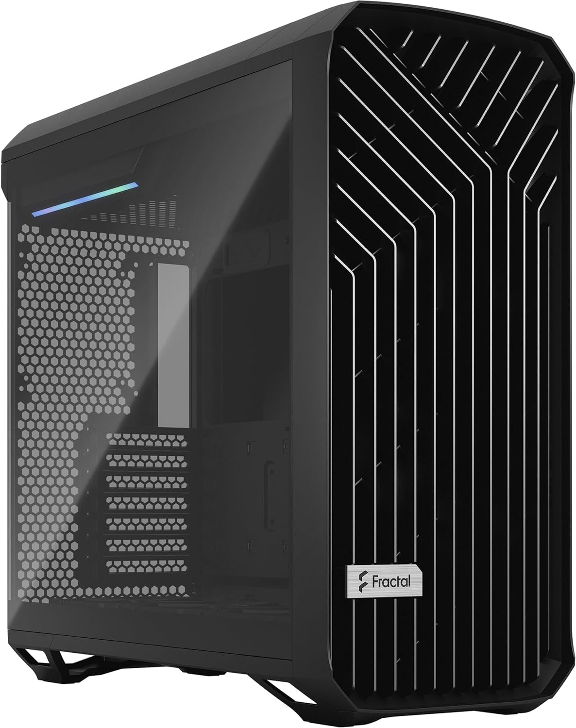 Fractal Design Torrent Black - Light Tint Tempered Glass Side Panel - Open Grille for Maximum air Intake - Two 180mm PWM and Three 140mm Fans