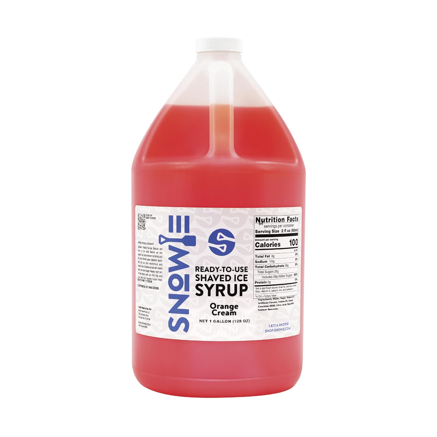 SNOWIE Ready to Use Shaved Ice Snow Cone Syrup - Gallon (Cotton Candy Pink)