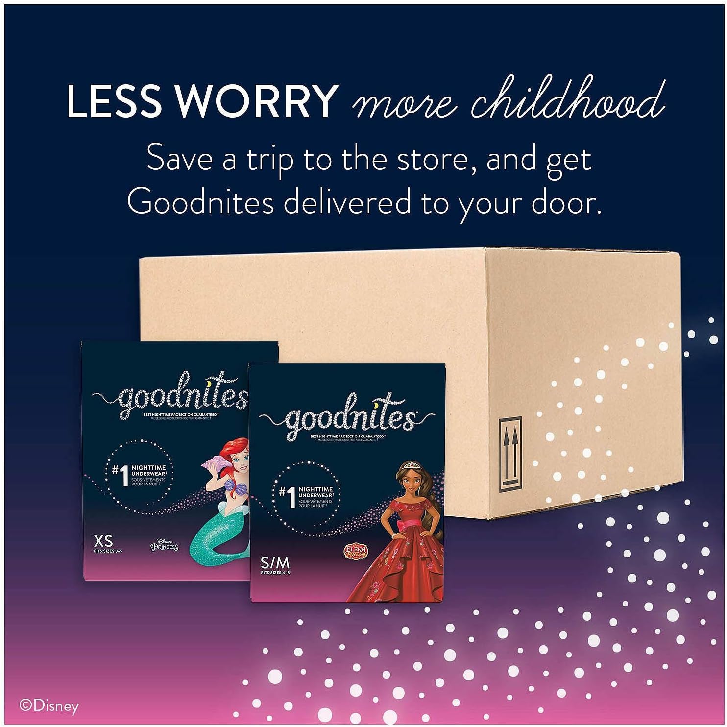 Goodnites Girls' Nighttime Bedwetting Underwear, Size S/M (43-68 lbs), 14 Ct, Packaging May Vary