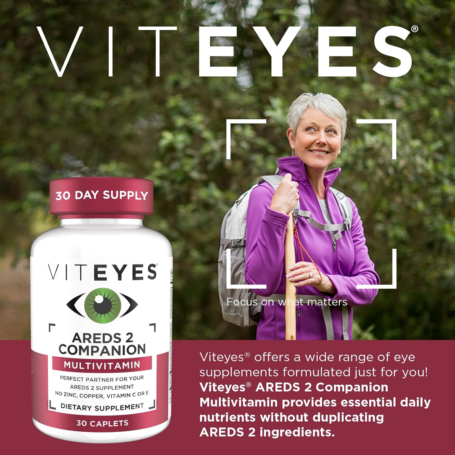 Viteyes Classic AREDS 2 Companion Multivitamin Supplement, Comprehensive Multivitamin Formula for AREDS 2 Users, 90 Capsules