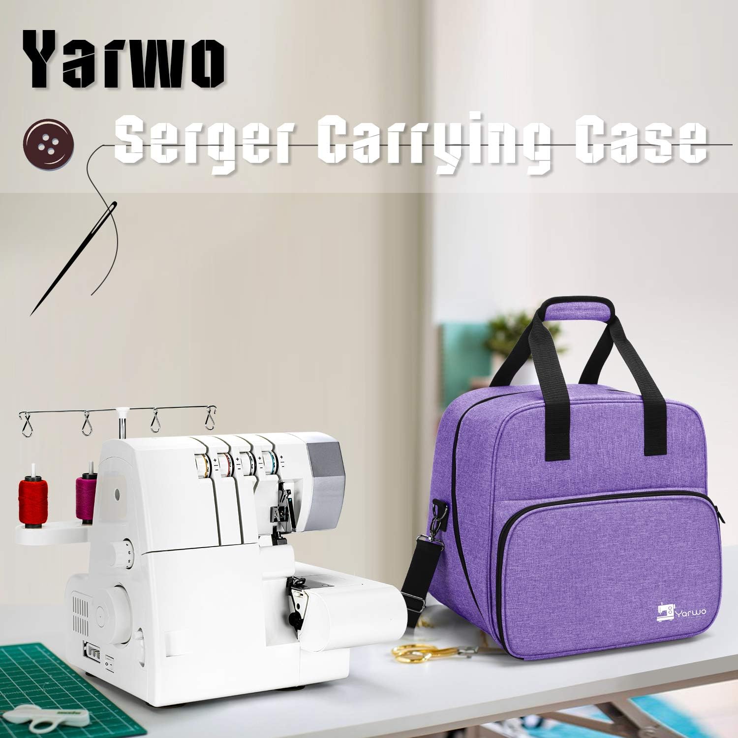 Yarwo Serger Machine Carrying Case for Universal Overlock Sewing Machine