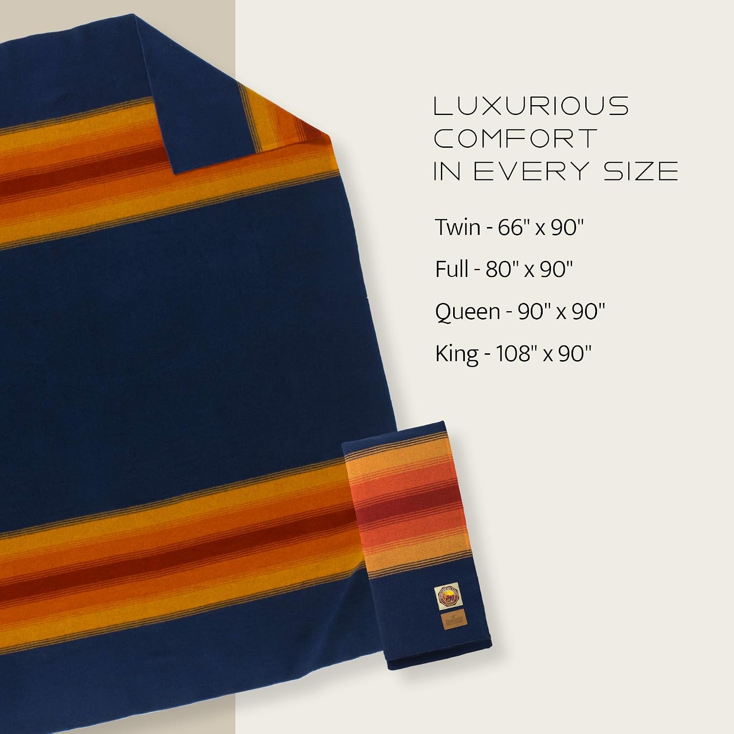 Pendleton National Park Blanket Full 80" x 90", 100% Wool | Iconic Park Stripes Collectible Keepsake - Glacier