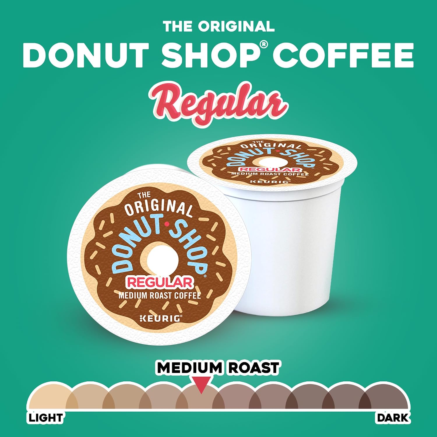 The Original Donut Shop Regular, Single-Serve Keurig K-Cup Pods, Medium Roast Coffee Pods, 96 Count