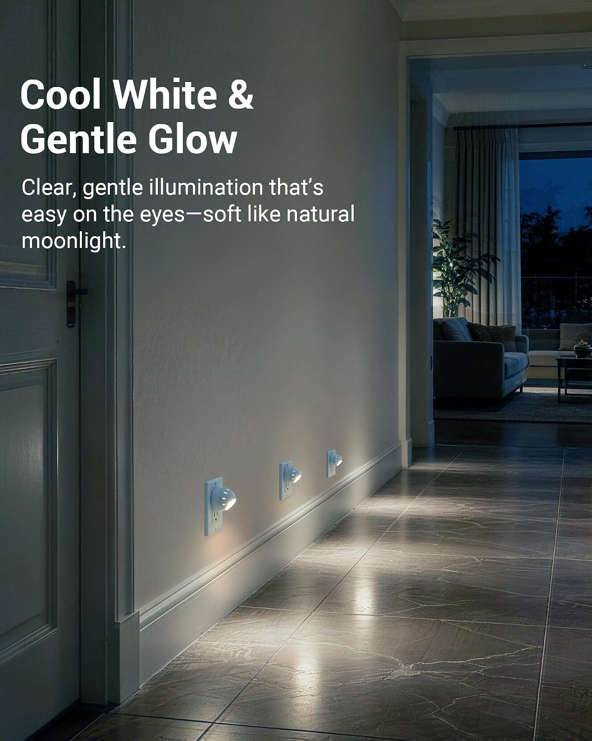 DEWENWILS Plug in Night Lights into Wall, Dusk to Dawn Sensor, 360° Rotating, Directional LED Nightlights for Kids, Nursy, Hallway, Bathroom, Bedroom
