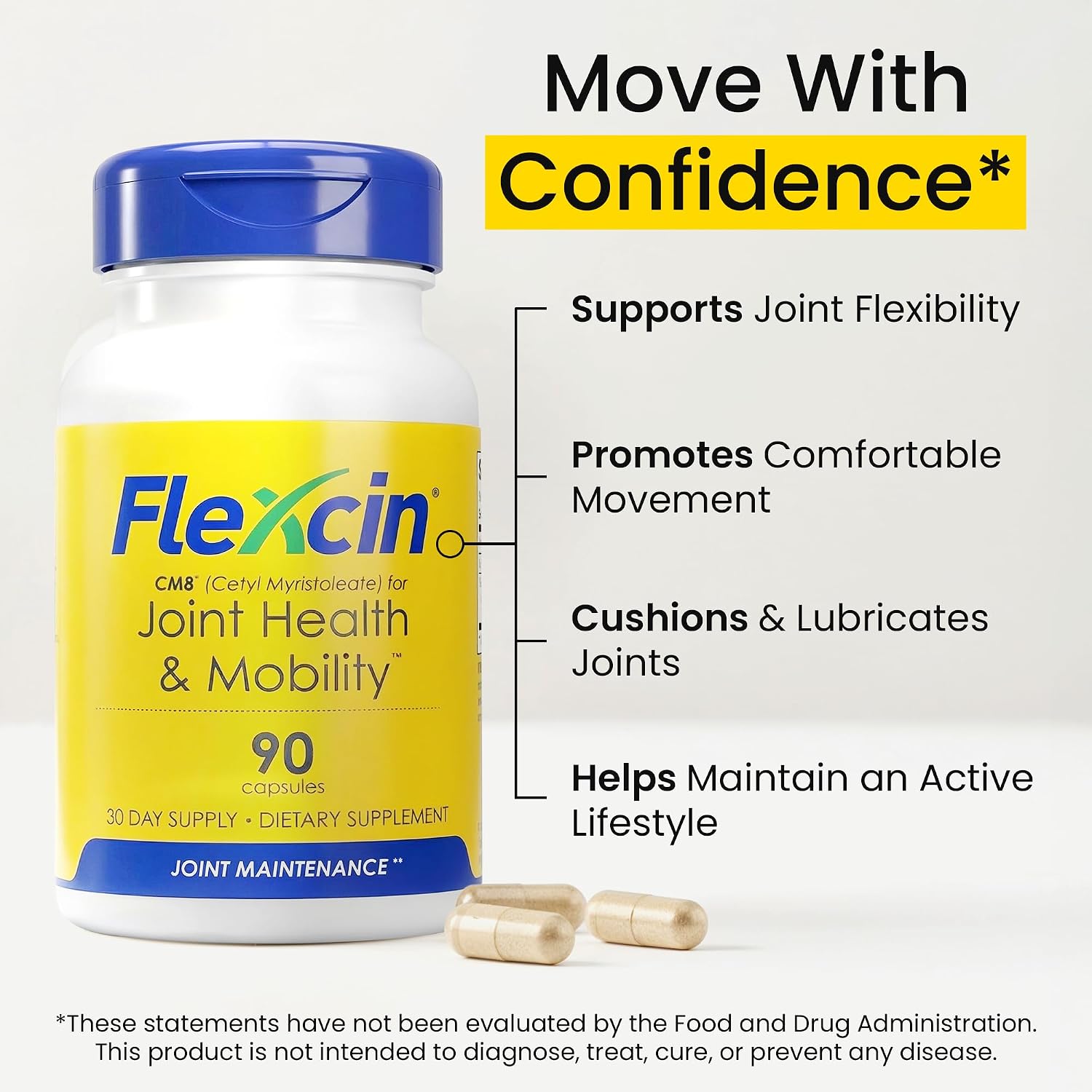 Joint Health & Mobility Formula with CM8 (Cetyl Myristoleate) - Joint Supplements for Men and Women with Glucosamine, MSM, Collagen Type II - 90 Capsules