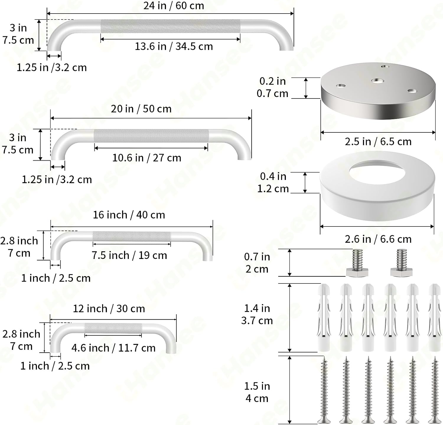 Brushed Nickel Grab Bars 18" 32" 36" 42" Bundle - 1.25" Diameter | 4 Pack Commercial Grab Bar, Anti-Slip Safety Shower Handrail, Toilet Handicap Bar, Stainless Steel Bathroom Handle for Senior