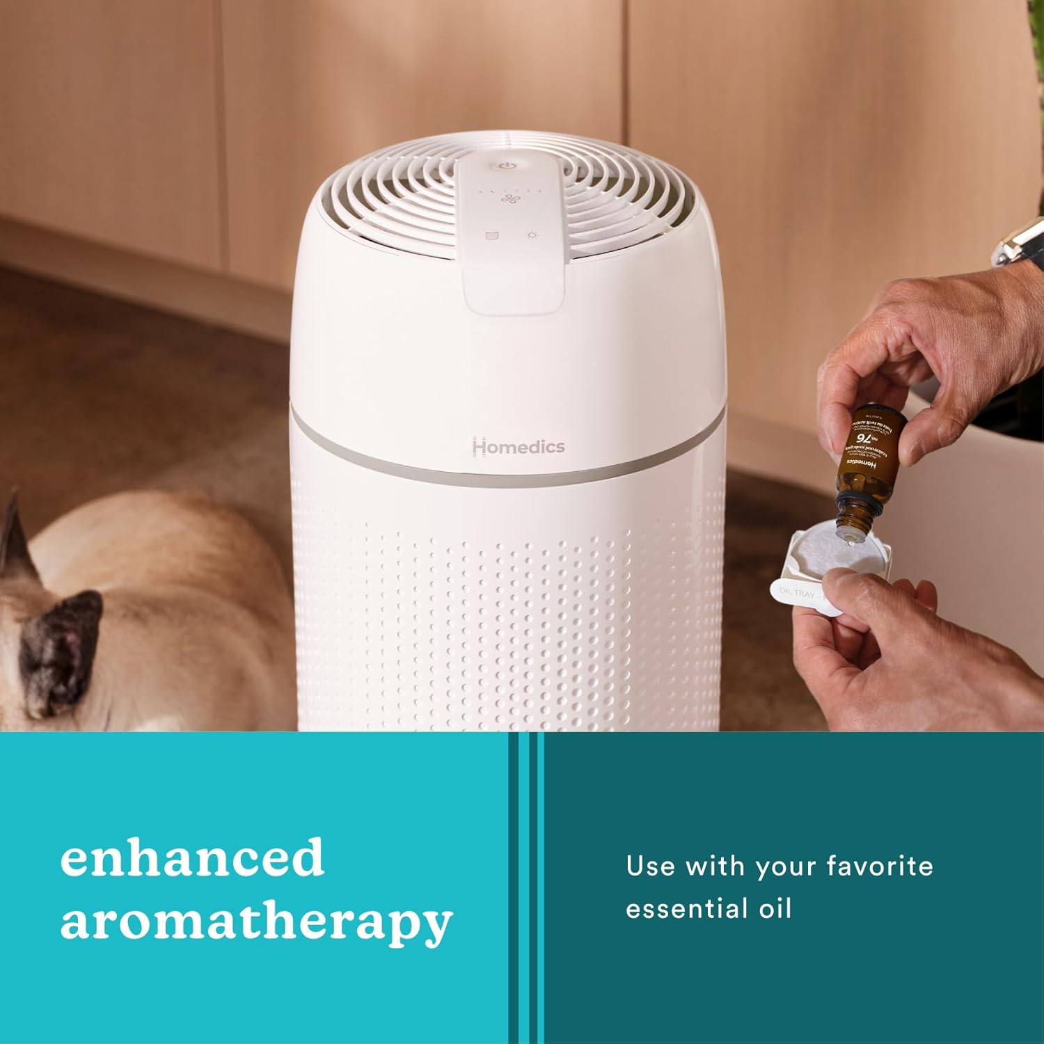 Homedics 5-in-1 PetPlus UV-C Air Purifier, HEPA Filter for 266 Sq Ft Room