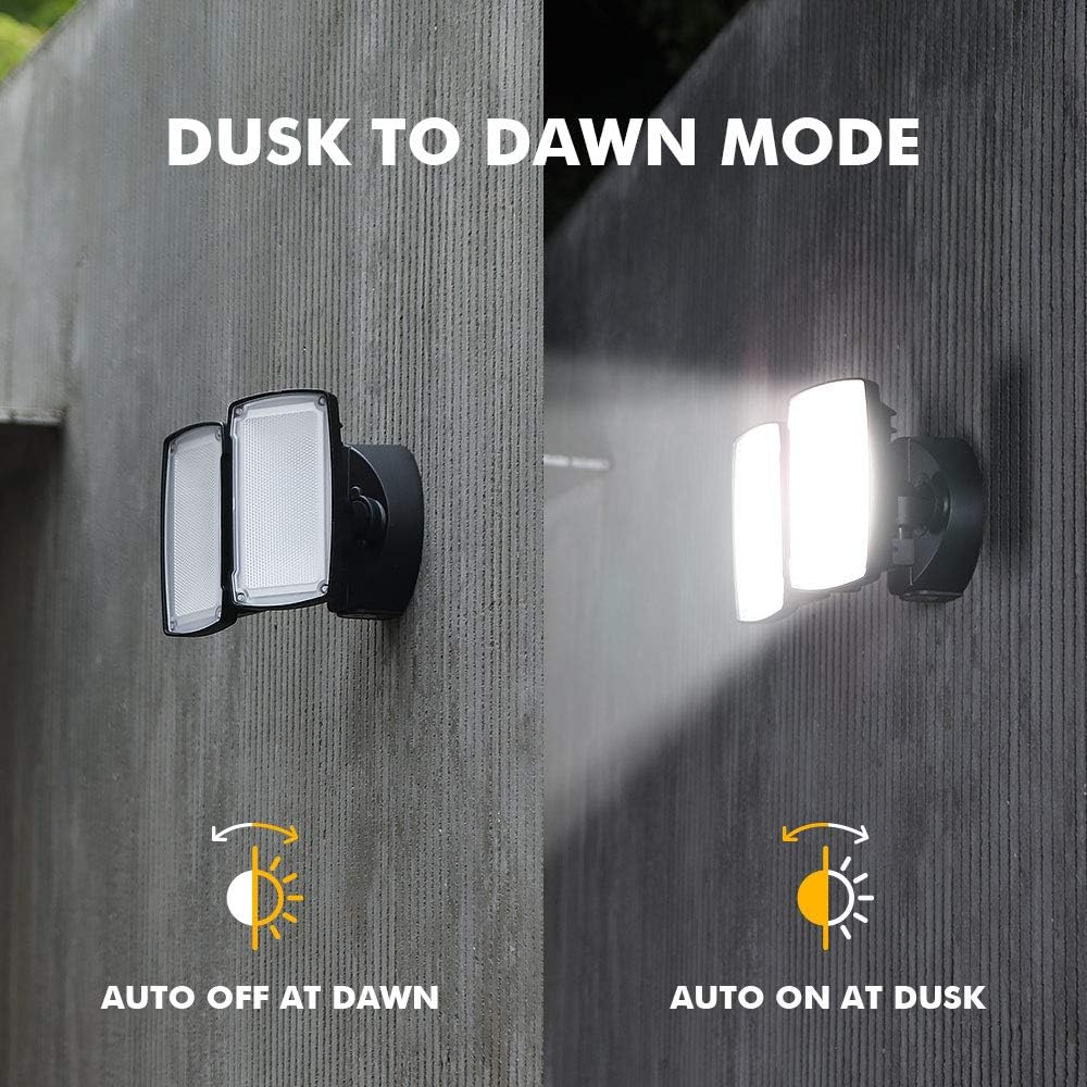 LUTEC 2 Packs 14W LED Flood Light Outdoor, 1300LM 5000K Single-Head Floodlight