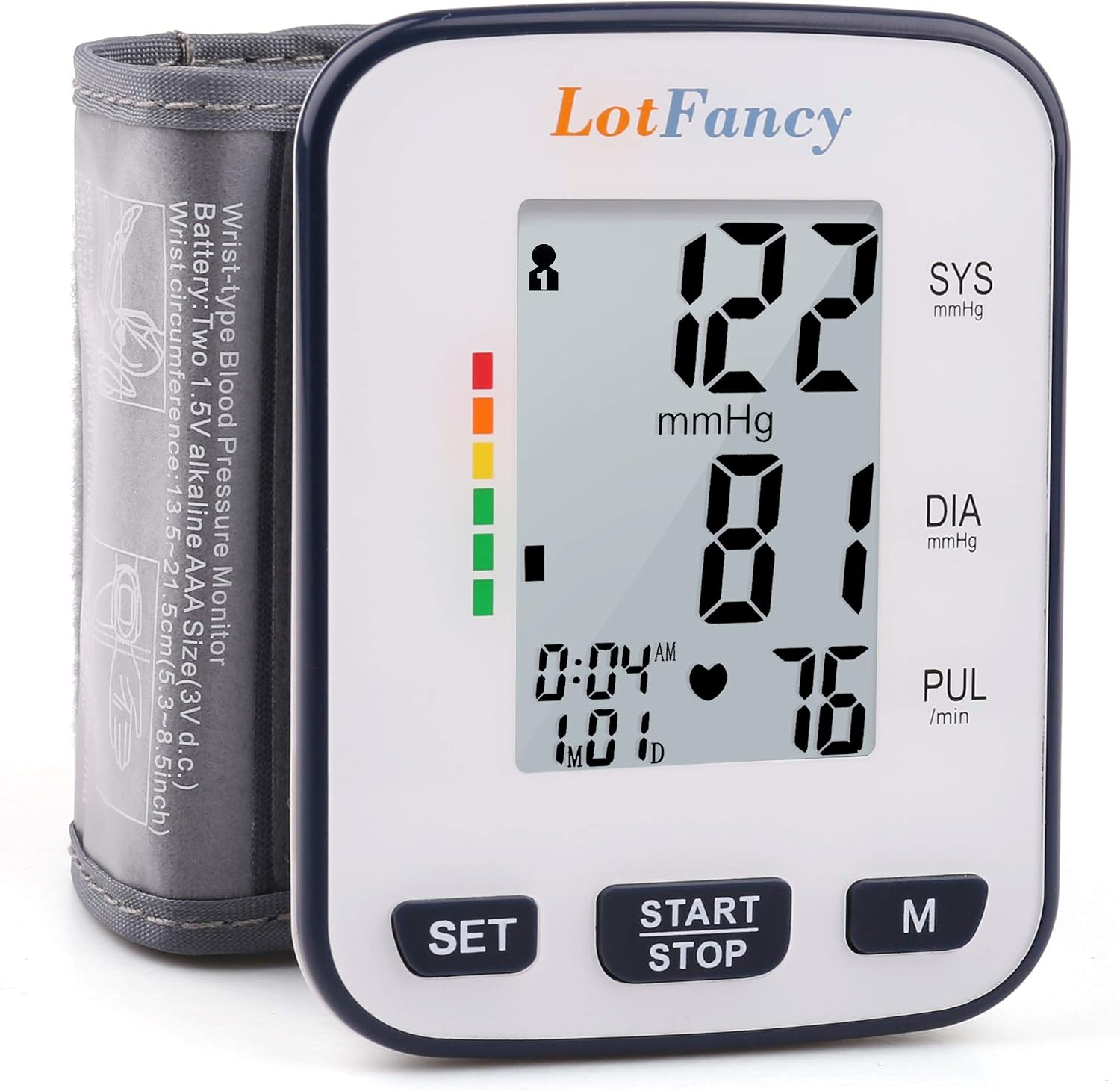 LotFancy Wrist Blood Pressure Monitor for Home Use