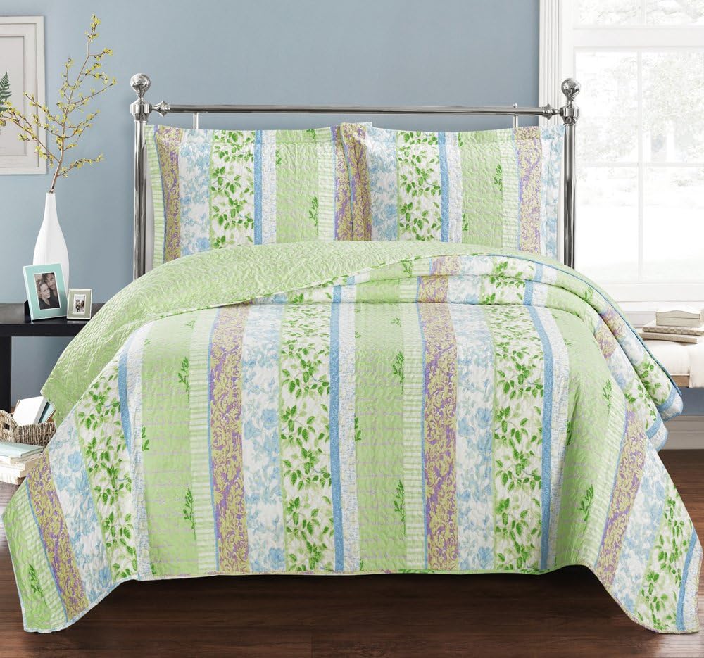 Royal Hotel Ayat Birds Oversized Coverlet Set Queen Size – Luxury Queen Quilt Bedspread, All Season Soft Filled Quilts