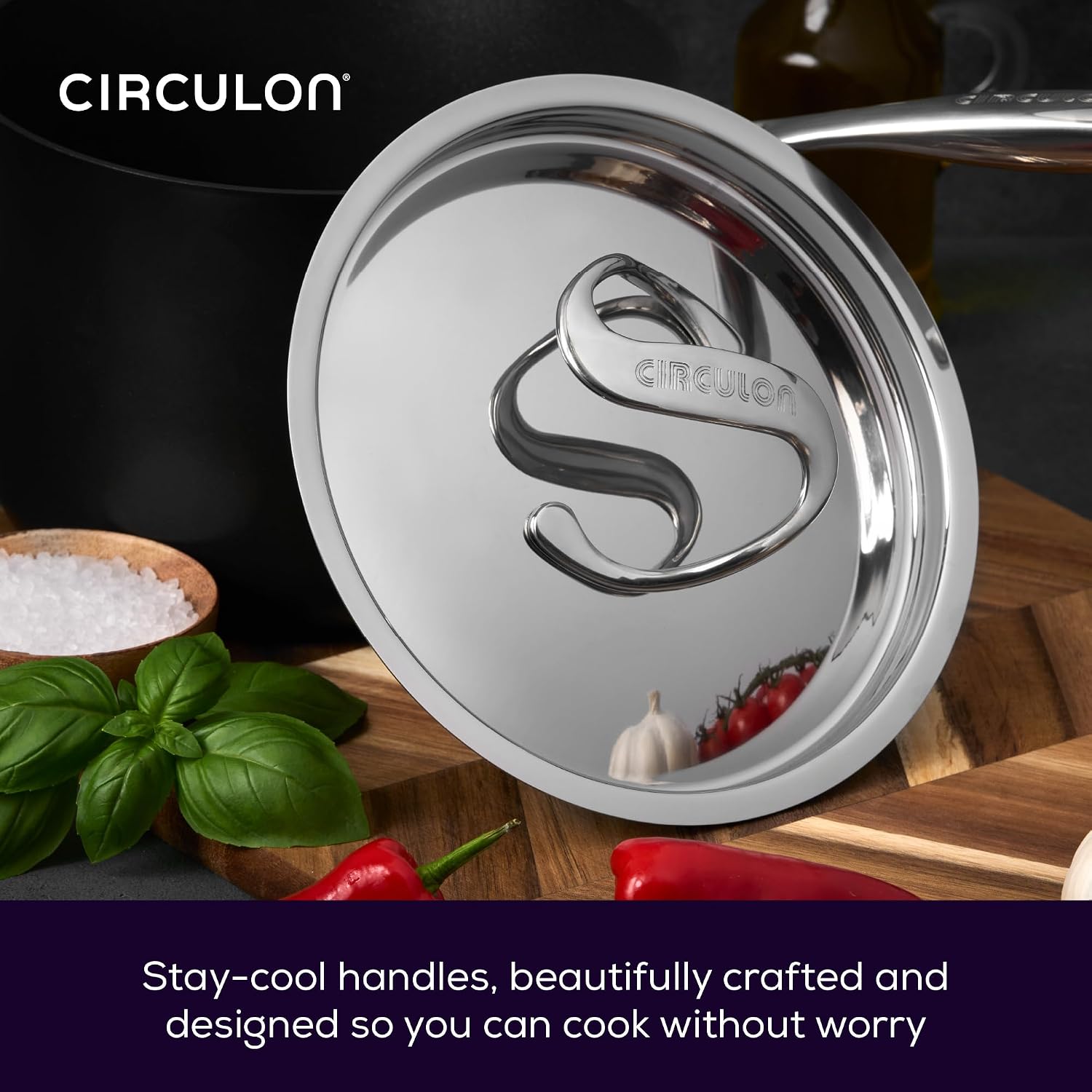 Circulon Style Hard Anodised Sauteuse, 24cm/2.8L