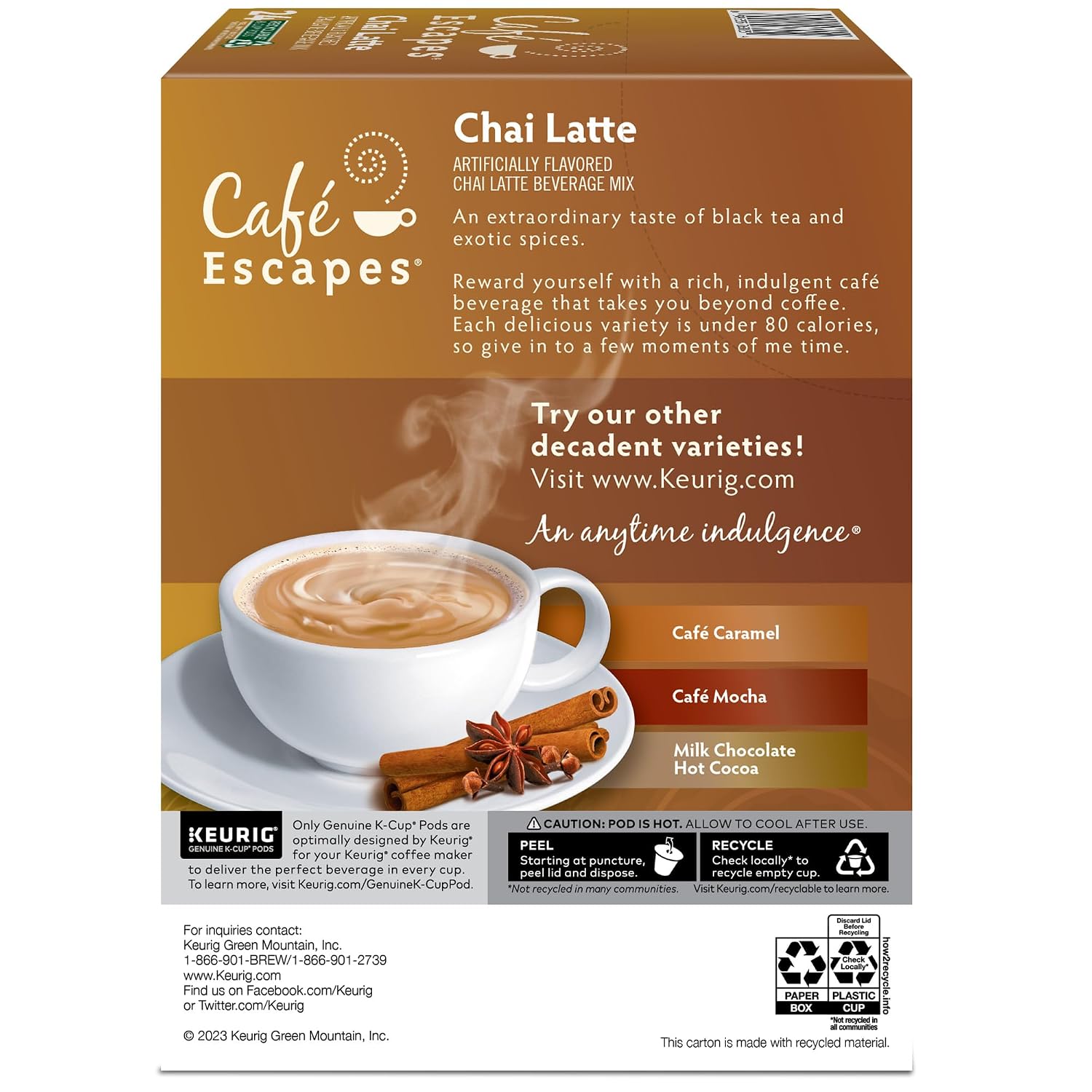 Cafe Escapes Milk Chocolate Hot Cocoa Keurig Single-Serve K-Cup Pods, 96 Count
