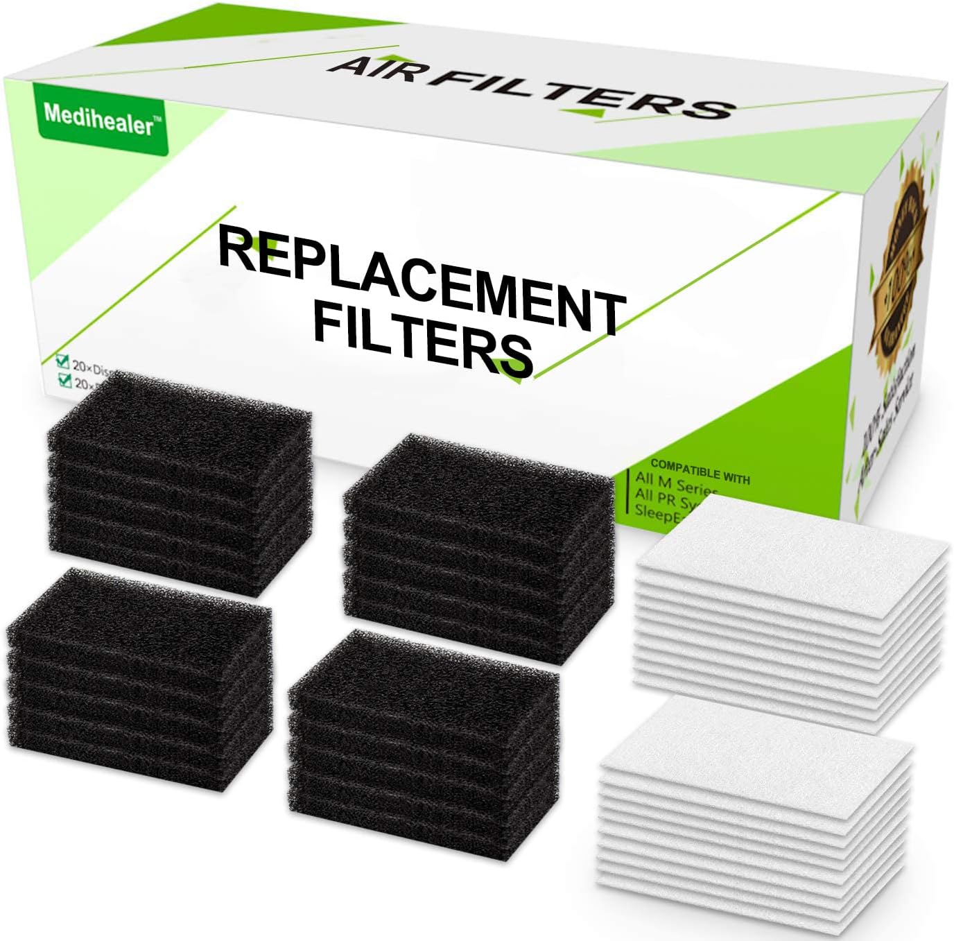40 Packs CPAP Filters - Foam Filter and Ultra Fine Filters Supplies for Respironics M Series, for PR System One