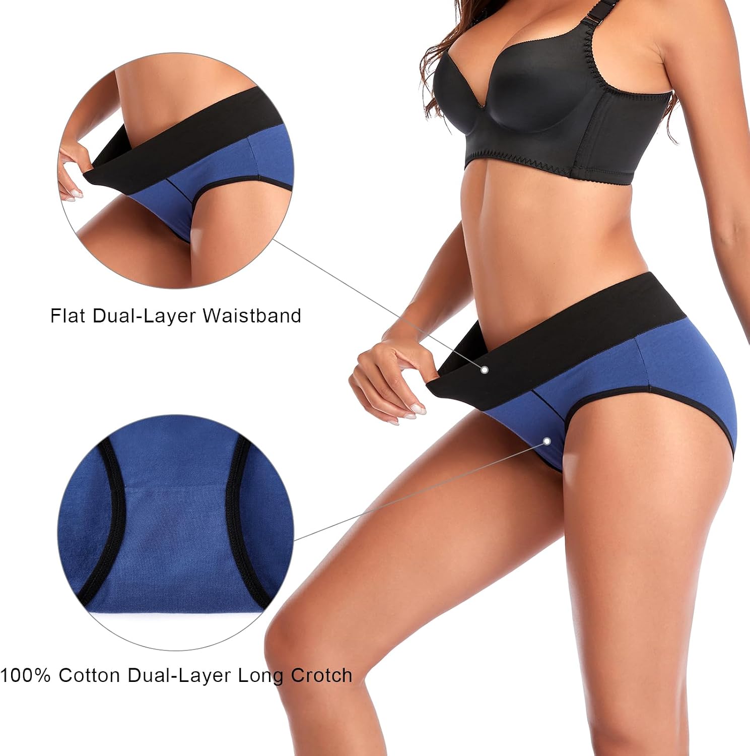Annenmy Postpartum Underwear Women High Waisted Cotton Underwear Breathable C Section Panties Tummy Control Briefs