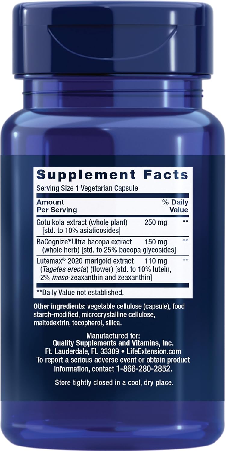 Life Extension Quick Brain Nootropic, Fast Thinking and Focus, 30 Capsules