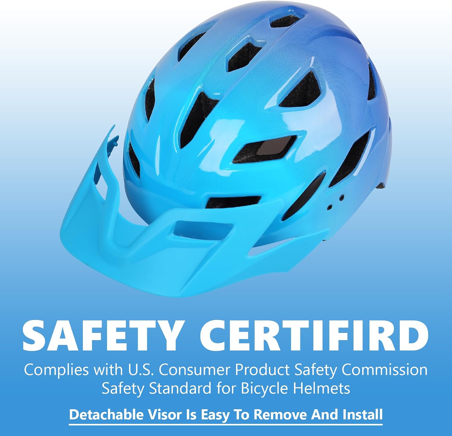 Kids Bike Helmet with LED Light for Youth Teen Toddler Boys Girls