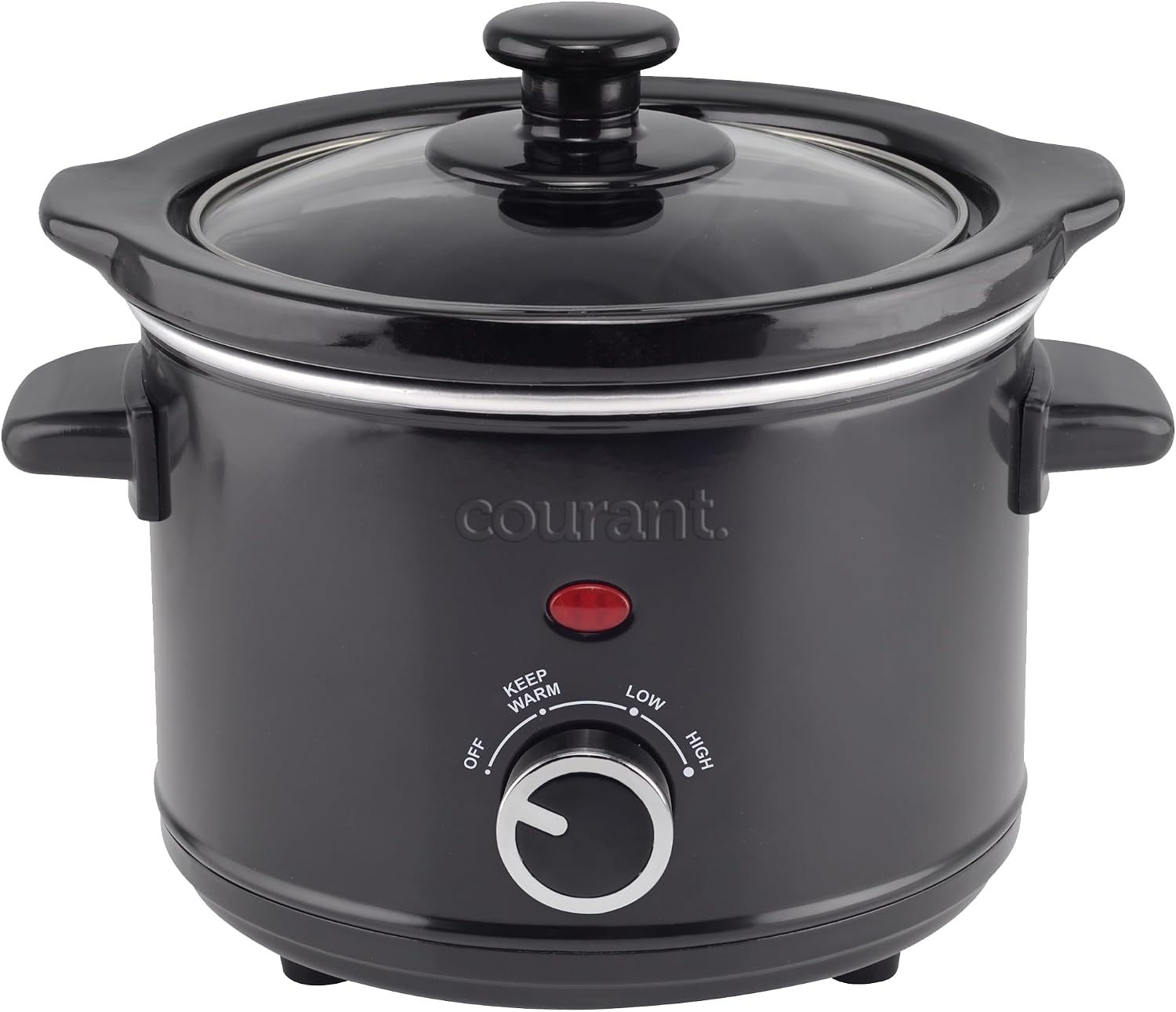 Courant Slow Cooker 5.5 Quart Crock, with Easy Cooking Options, Dishwasher Safe Pot and Glass Lid, Matte Black