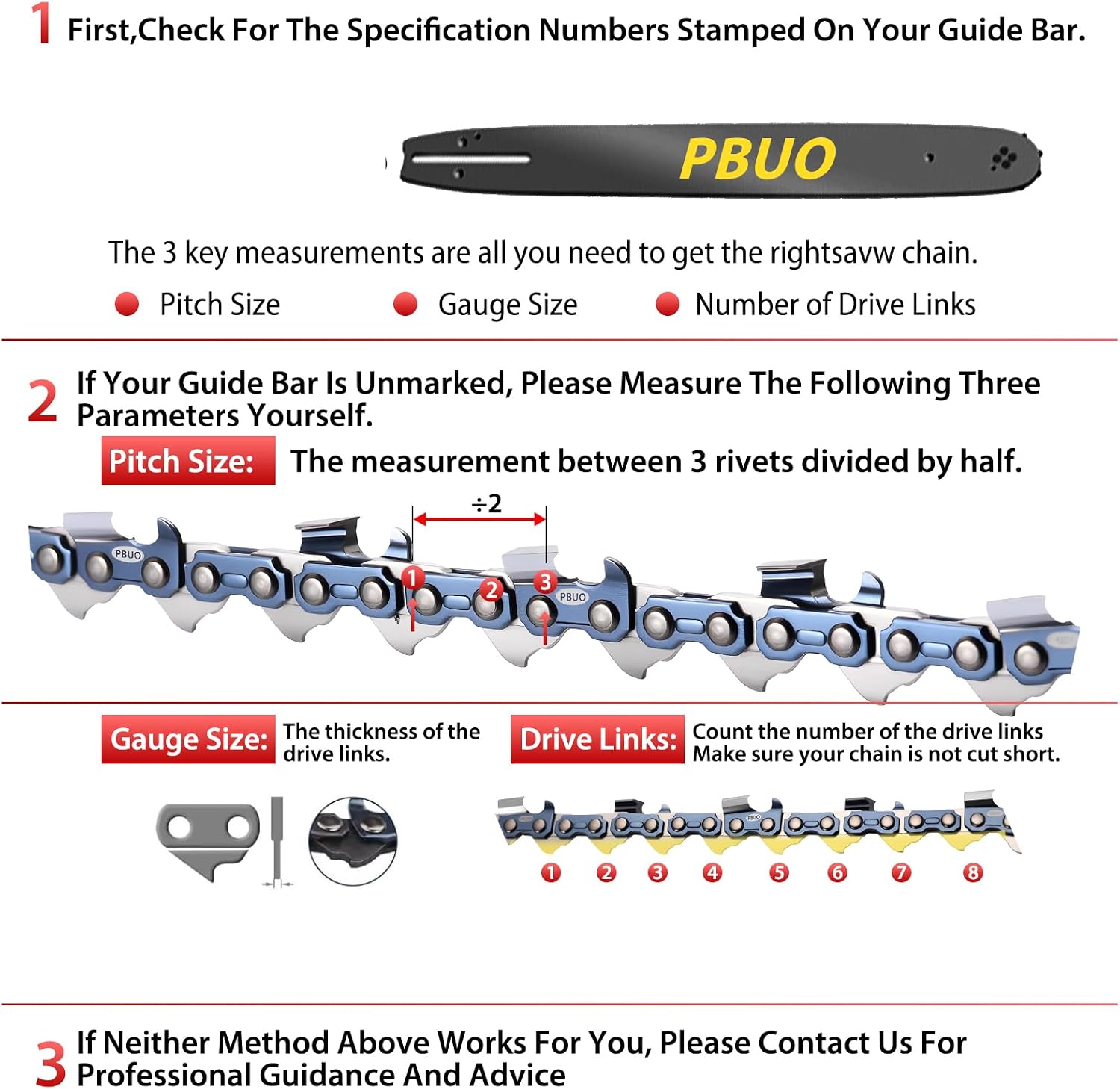 18 Inch Chainsaw Chain Replacement .325" Pitch .063" Gauge 68 Drive Links, Fits Stihl (PRE 2023 .063" Gauge) 025, MS250, MS251, 3005 008 4717-36390050068, Full Chisel, 3 Pack | P-Series
