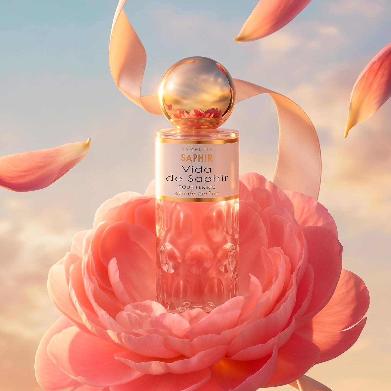 PARFUMS SAPHIR Vida Eau de Parfum, Spray Vanilla Perfume for Women 200ml | Sweet Floral Gourmand, Blackcurrant Pear Jasmine Praline & Vanilla