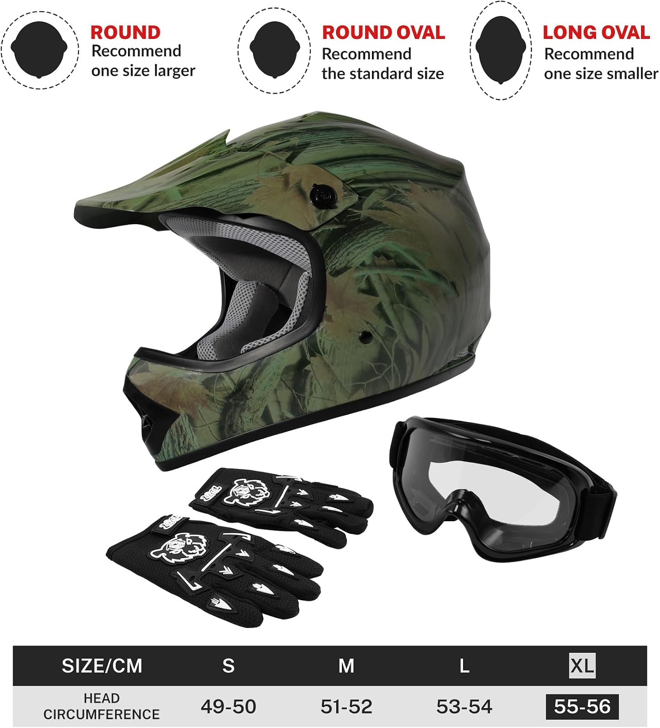 Kids Dirt Bike Helmet Youth Motorcycle Helmet DOT-Certified Full Face Helmets for Motocross ATV Off-Road Street Bike with Goggles & Gloves, Blue Flame Medium | Motorcycle Riding Gear included Goggles & Gloves, Ultra-Lightweight, For ATV UTV Off-Road, Blu…