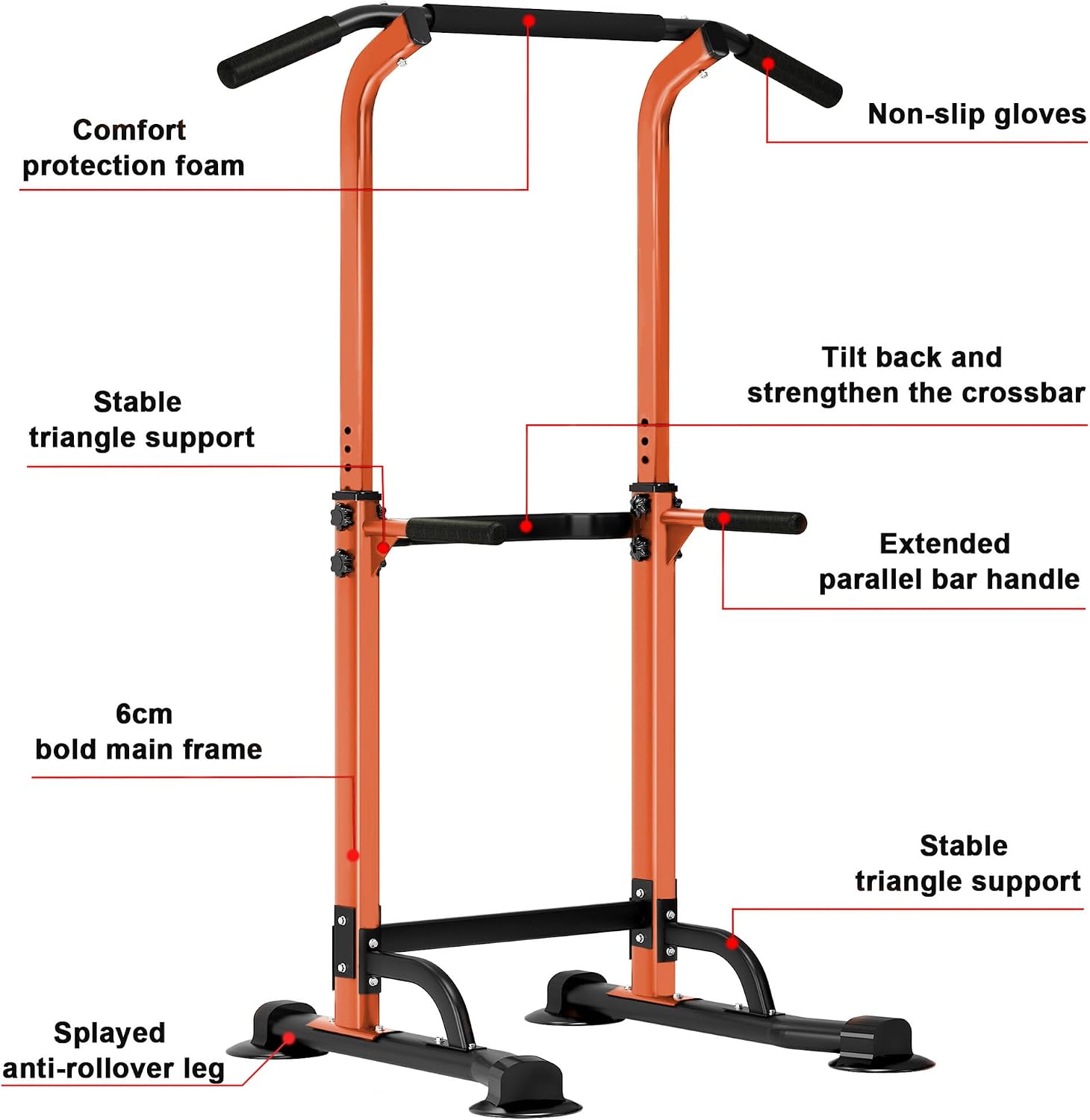 SogesHome Multi-Function Power Tower Pull Up Bar Dip Station for Home Gym
