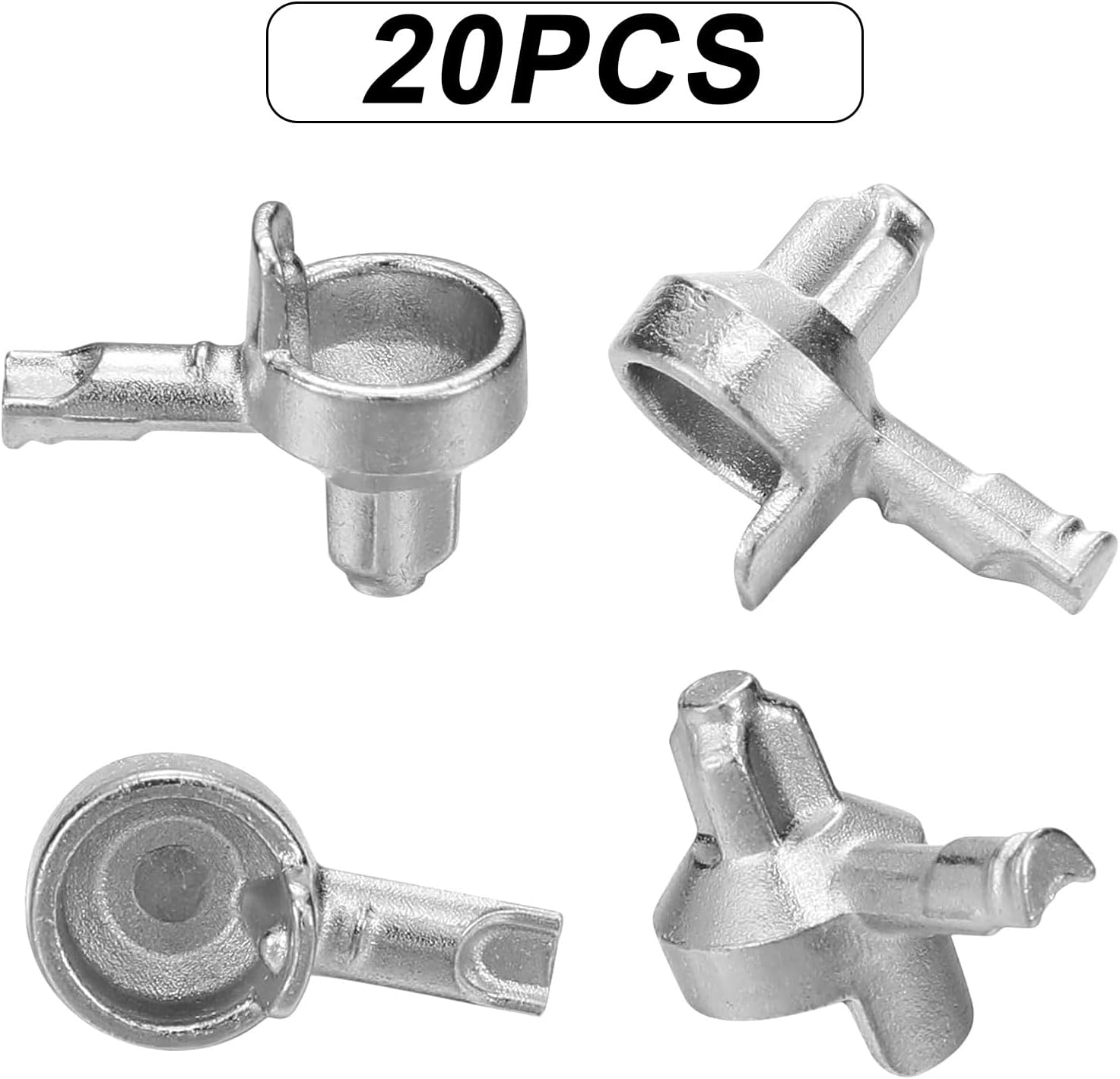 20pcs Shelf Support Pins for IKEA Billy Bookcase Silver Alloy Cabinet Clips | For IKEA Billy Bookcase Part 131372, Silver Alloy, Rust-Resistant