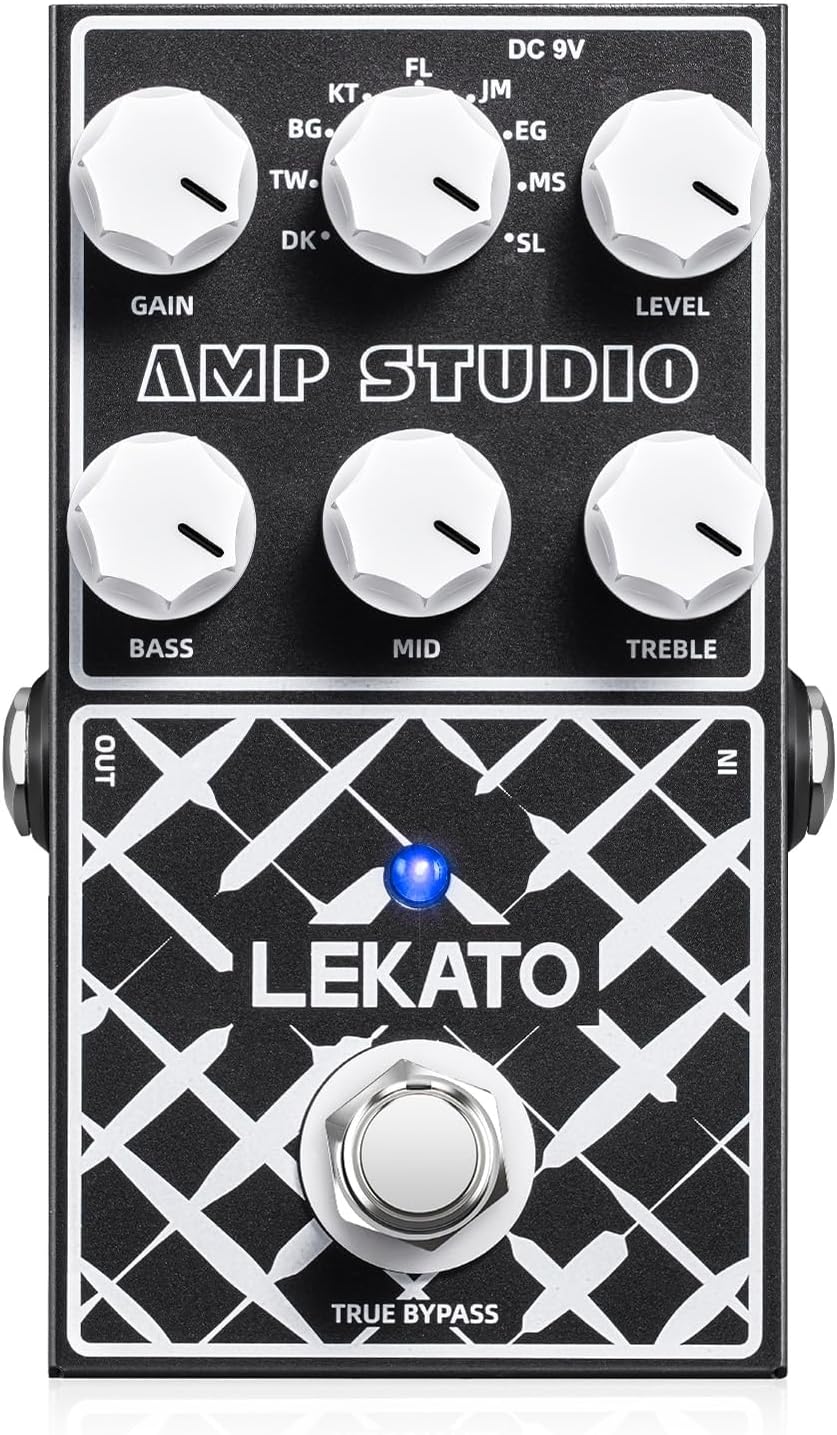 LEKATO Looper Guitar Pedal Guitar Loop Pedal Tuner Pedal 9 Loops 40 Minutes Record Time Unlimited Overdubs for Electric Guitar Bass (Black)