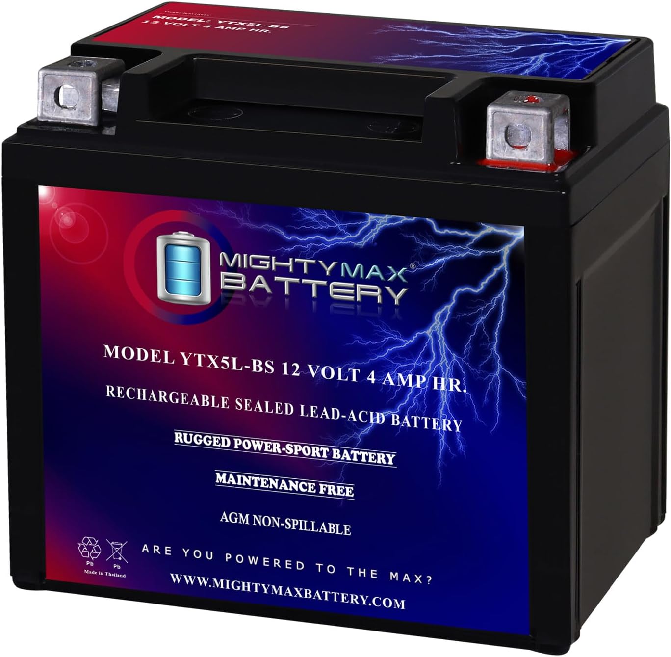 Mighty Max Battery YTX5L-BS Battery for Polaris 90 Predator, Sportsman, Outlaw 03-14
