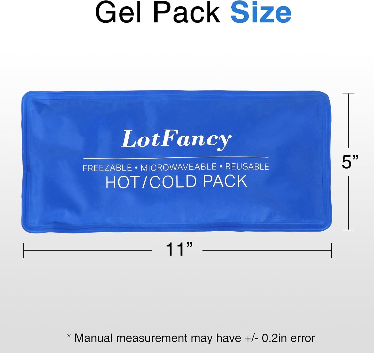 LotFancy Ice Pack for Injuries, Pack of 2, Reusable Hot Cold Pack for Therapy, Cooling or Heating Pad for First Aid, Back Shoulder Neck Head Feet Pain Relief, 11 x 5 Inches