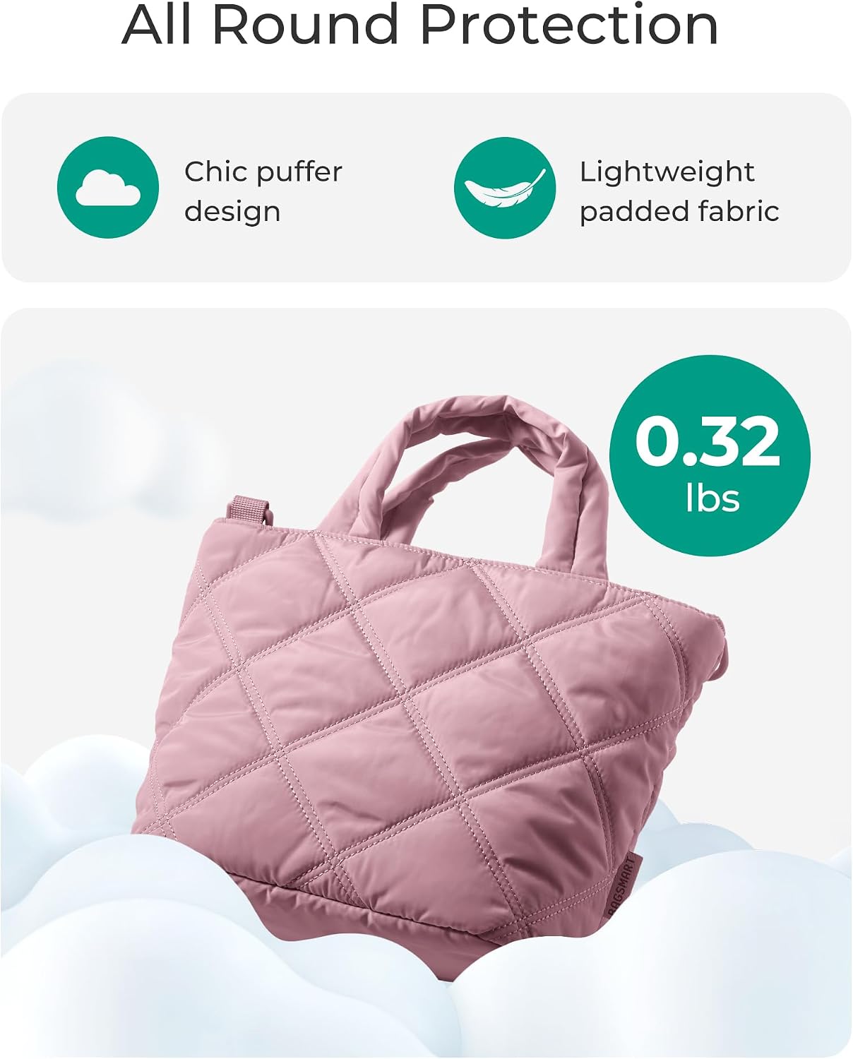 BAGSMART Crossbody Bags for Women, Lightweight Purses for Women, Quilted Puffer Tote Handbags for Daily Use,Shop,Travel