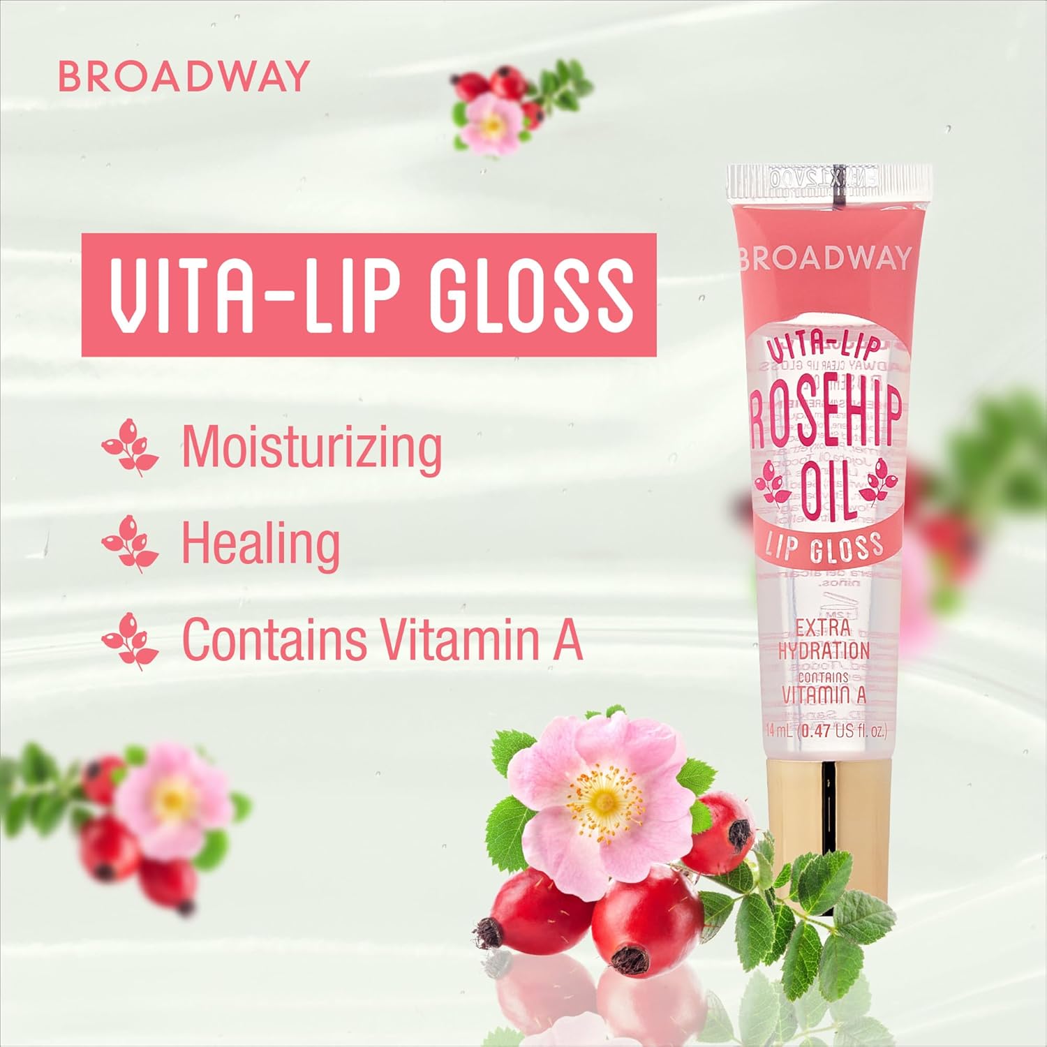Ruby Kisses Broadway Vita-Lip Clear Lip Gloss (8 Pack), Ultra-Hydrating & Soothing Formula with Vitamins